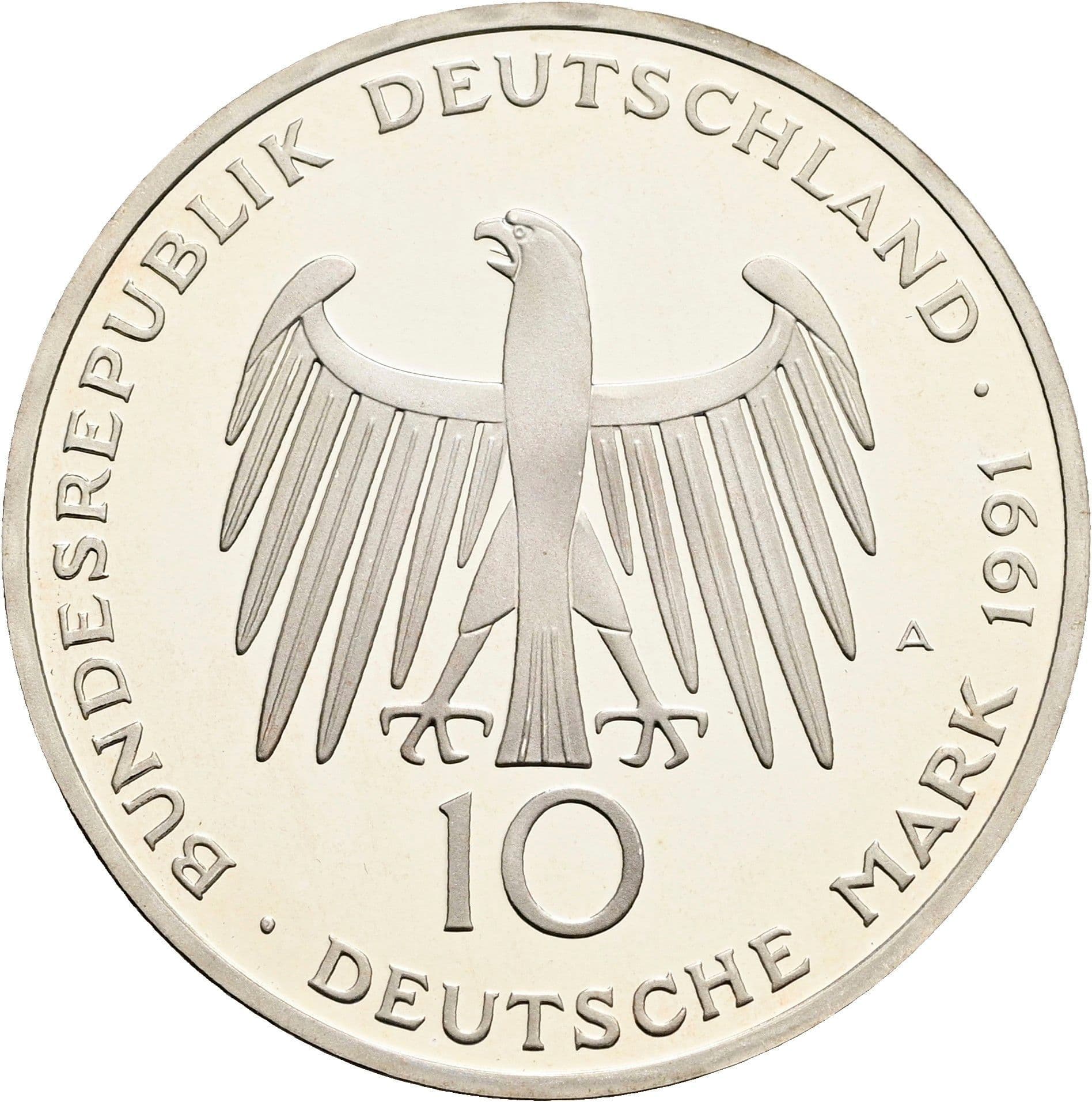 10 Deutsche Mark 1991 A – Rückseite