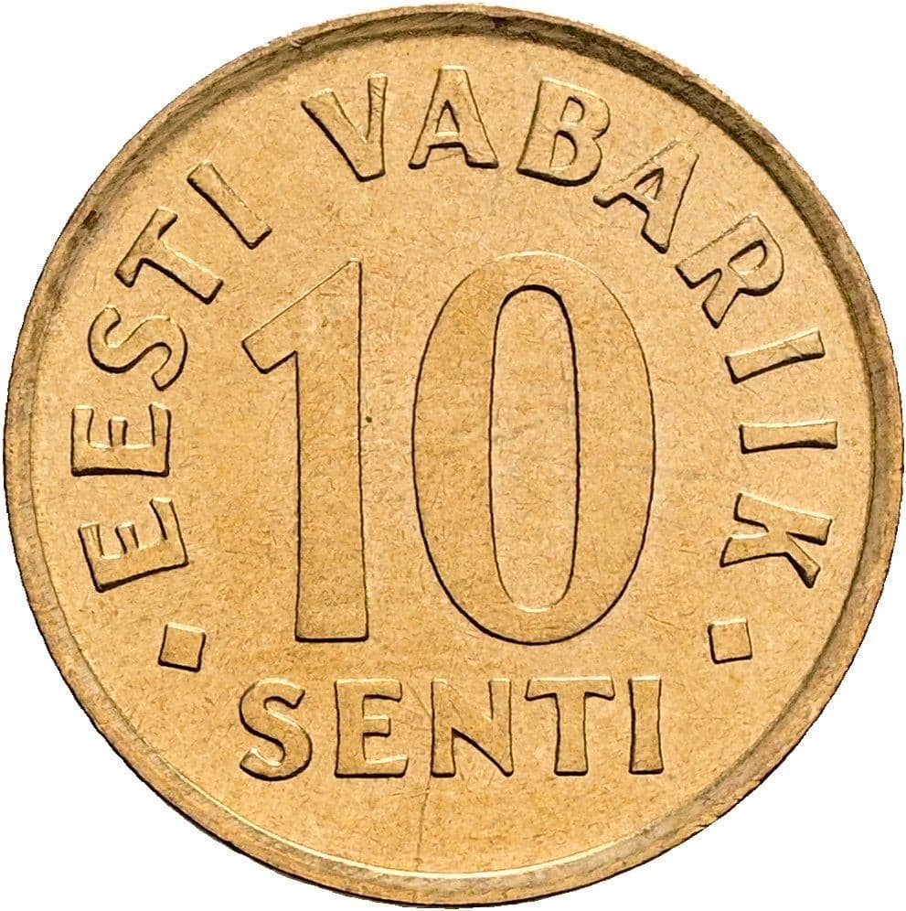 10 Senti 1992 – Vorderseite