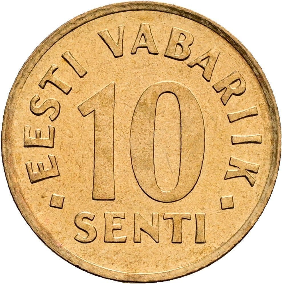 10 Senti 1992 – Vorderseite