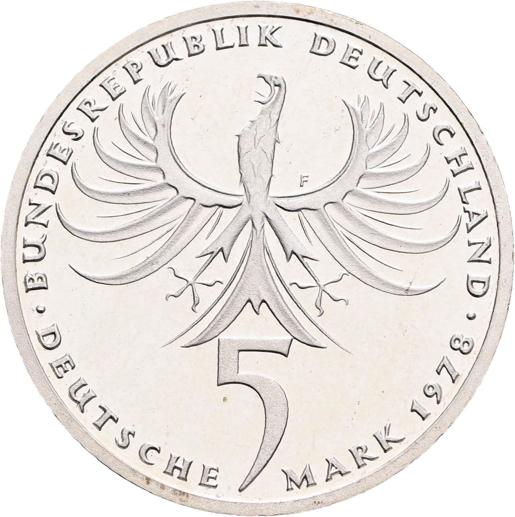5 Deutsche Mark 1978 F – Rückseite