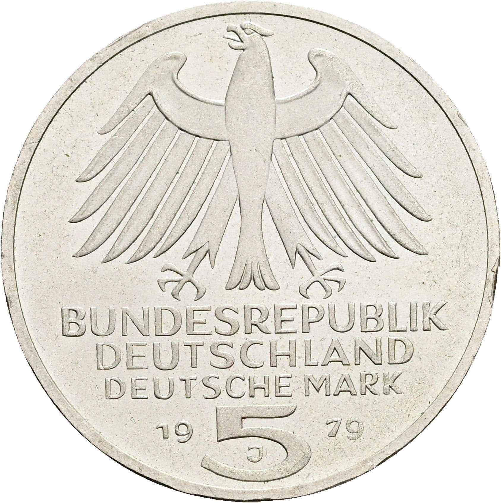 5 Deutsche Mark 1979 J – Rückseite