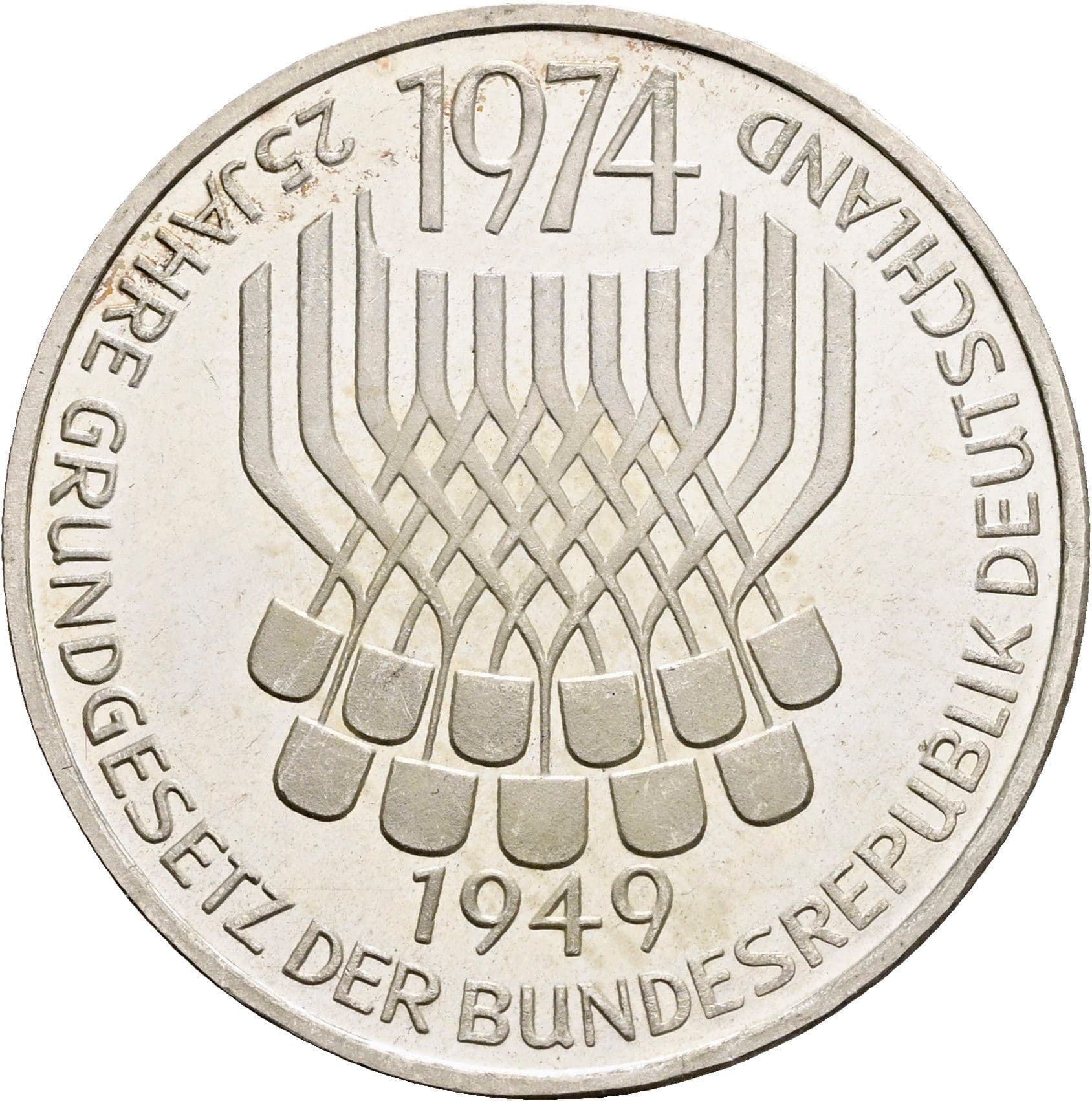5 Deutsche Mark 1974 F – Vorderseite