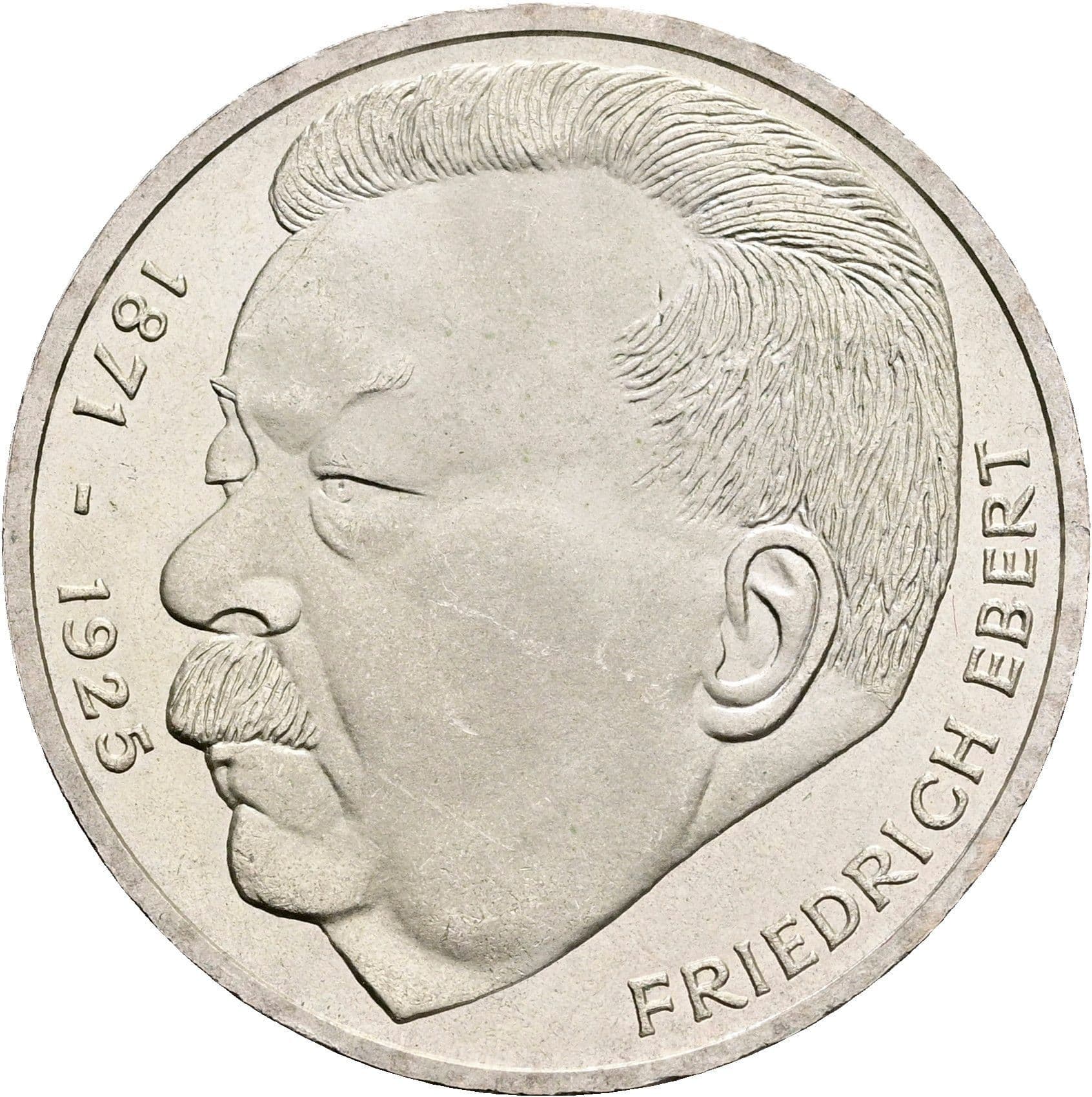 5 Deutsche Mark 1975 J – Vorderseite