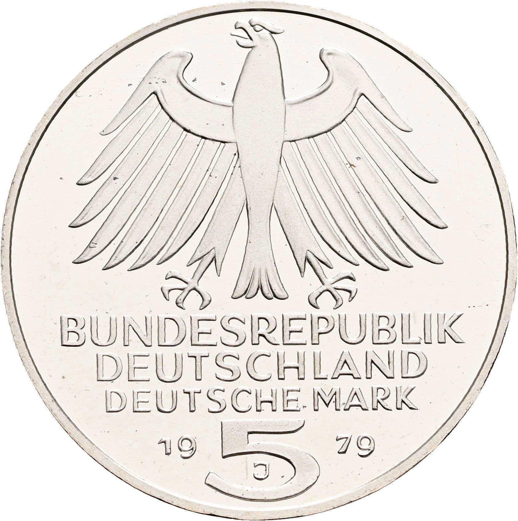 5 Deutsche Mark 1979 J – Rückseite