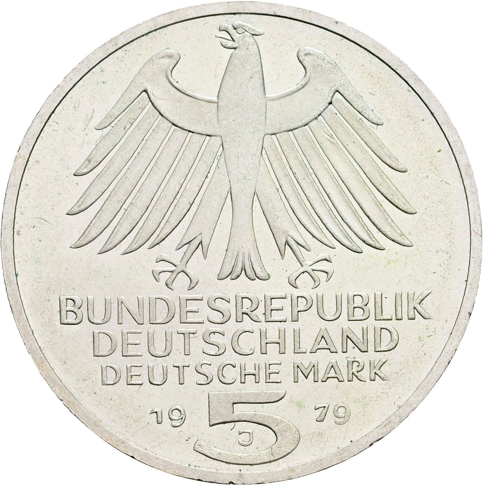 5 Deutsche Mark 1979 J – Rückseite