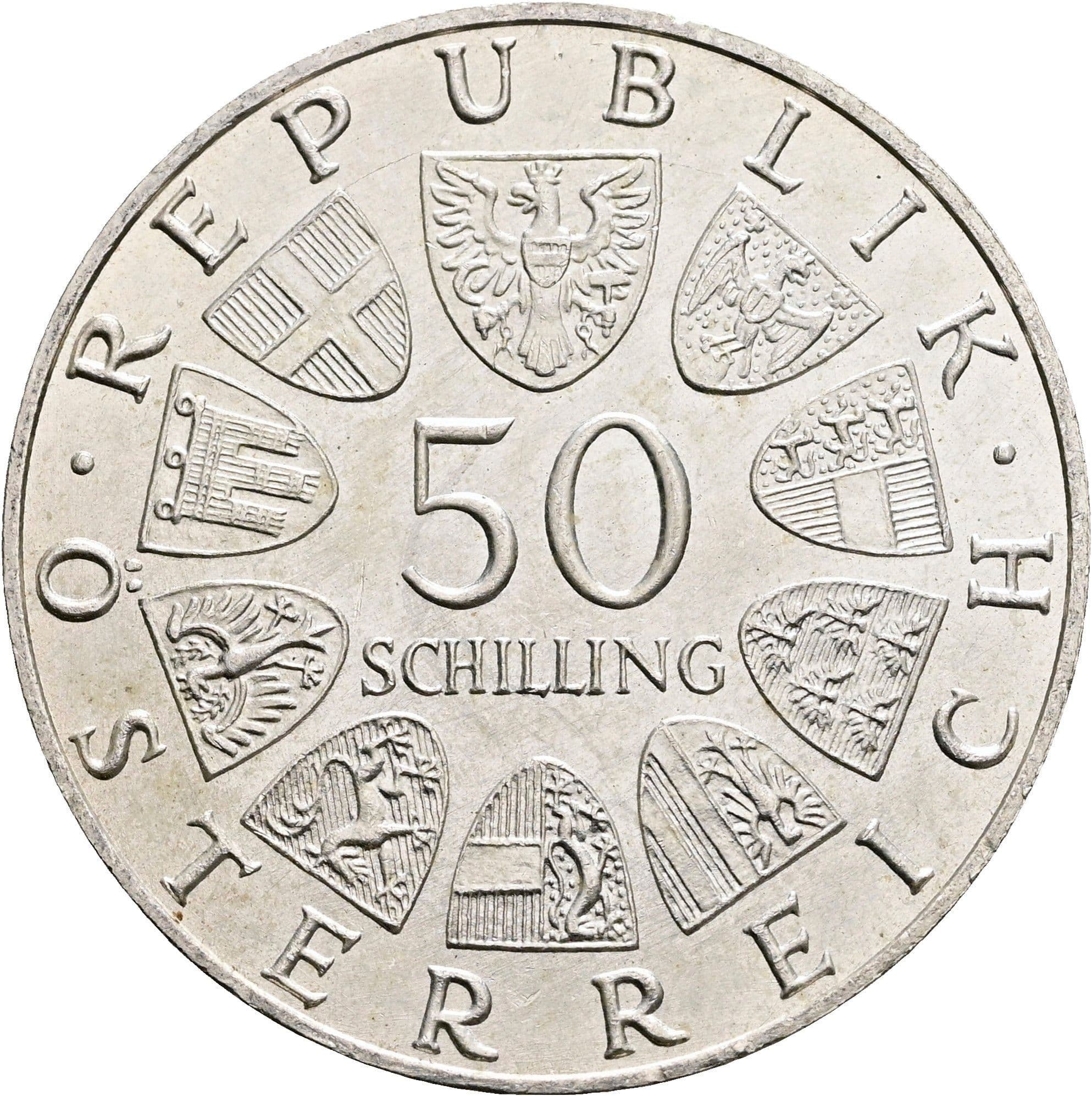 50 Schilling 1970 – Rückseite