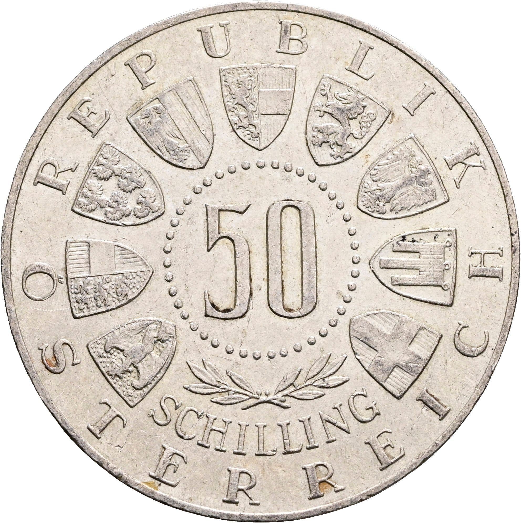 50 Schilling 1964 – Rückseite