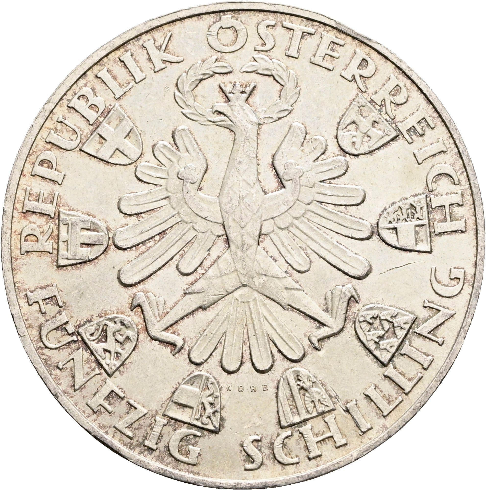 50 Schilling 1959 – Rückseite