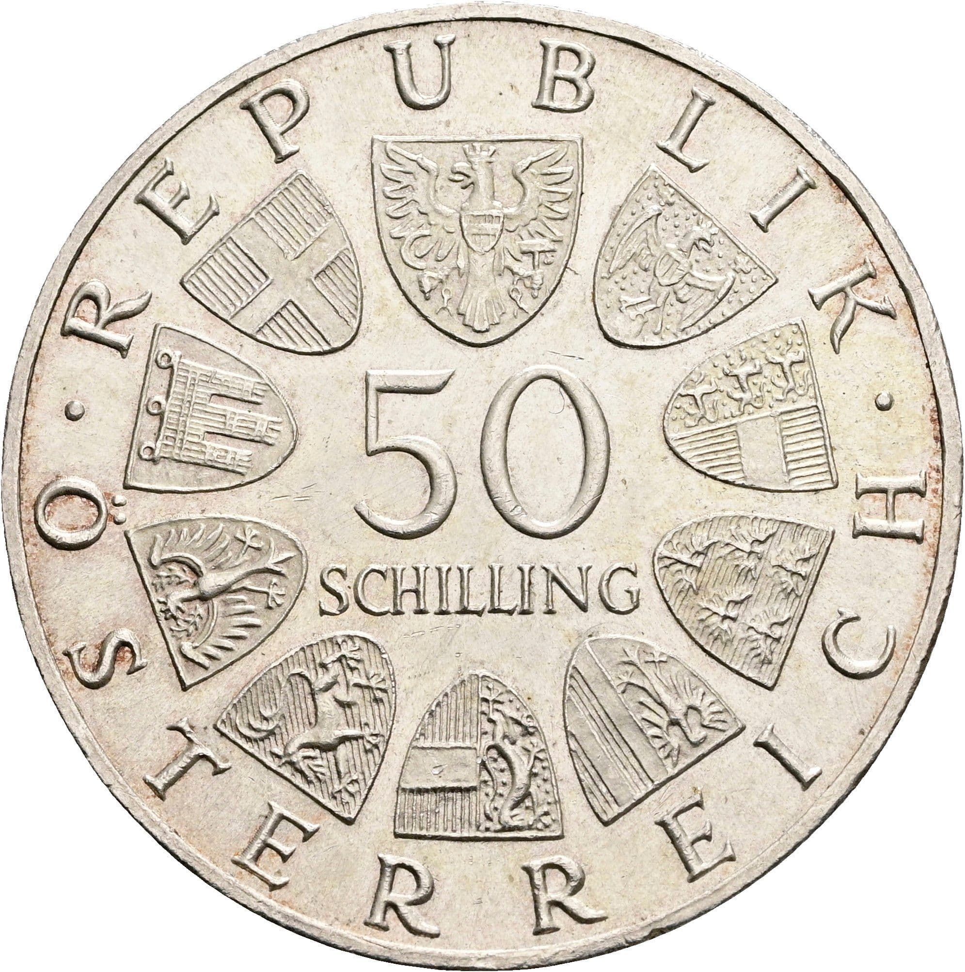 50 Schilling 1966 – Rückseite