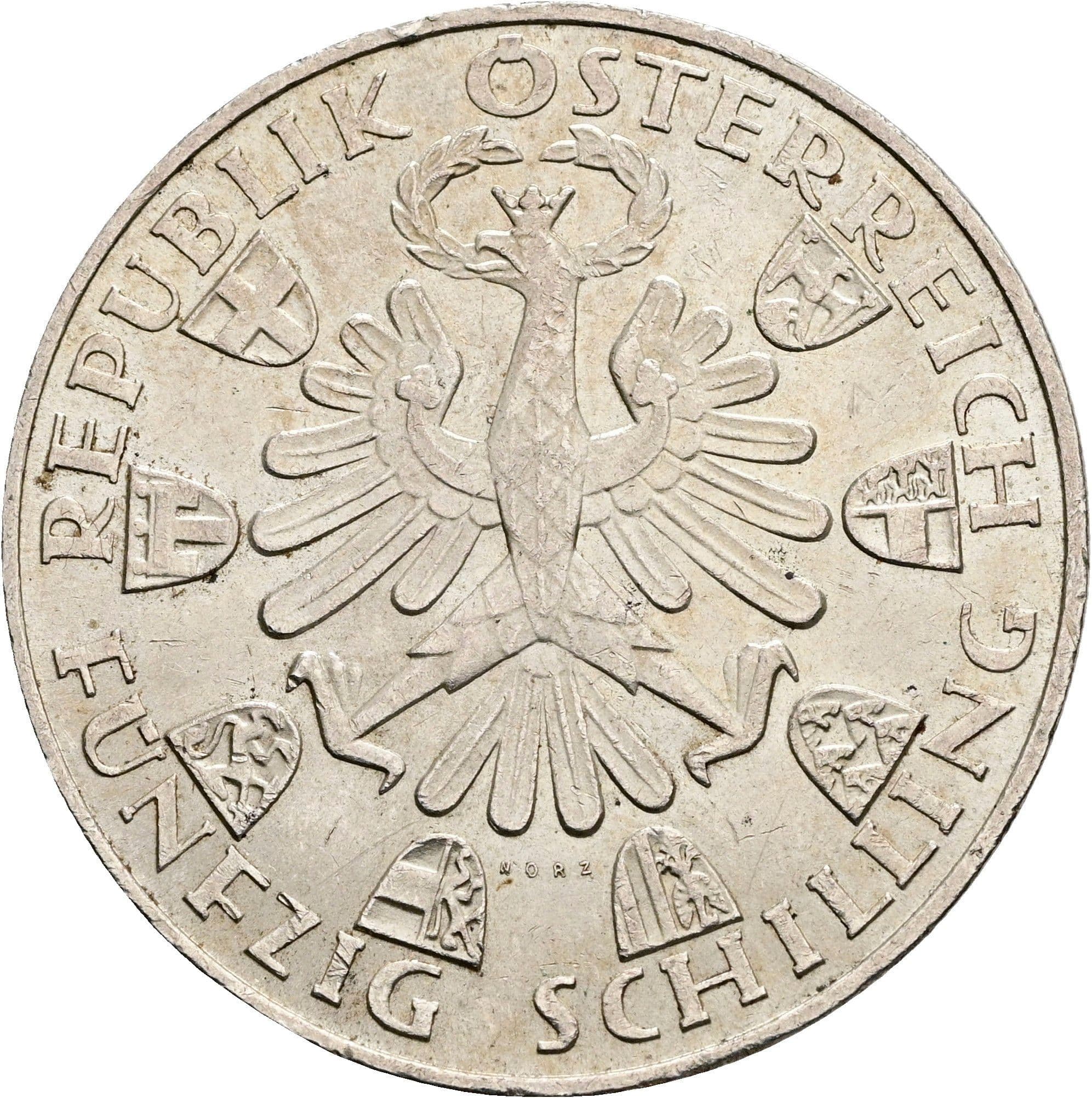 50 Schilling 1959 – Rückseite
