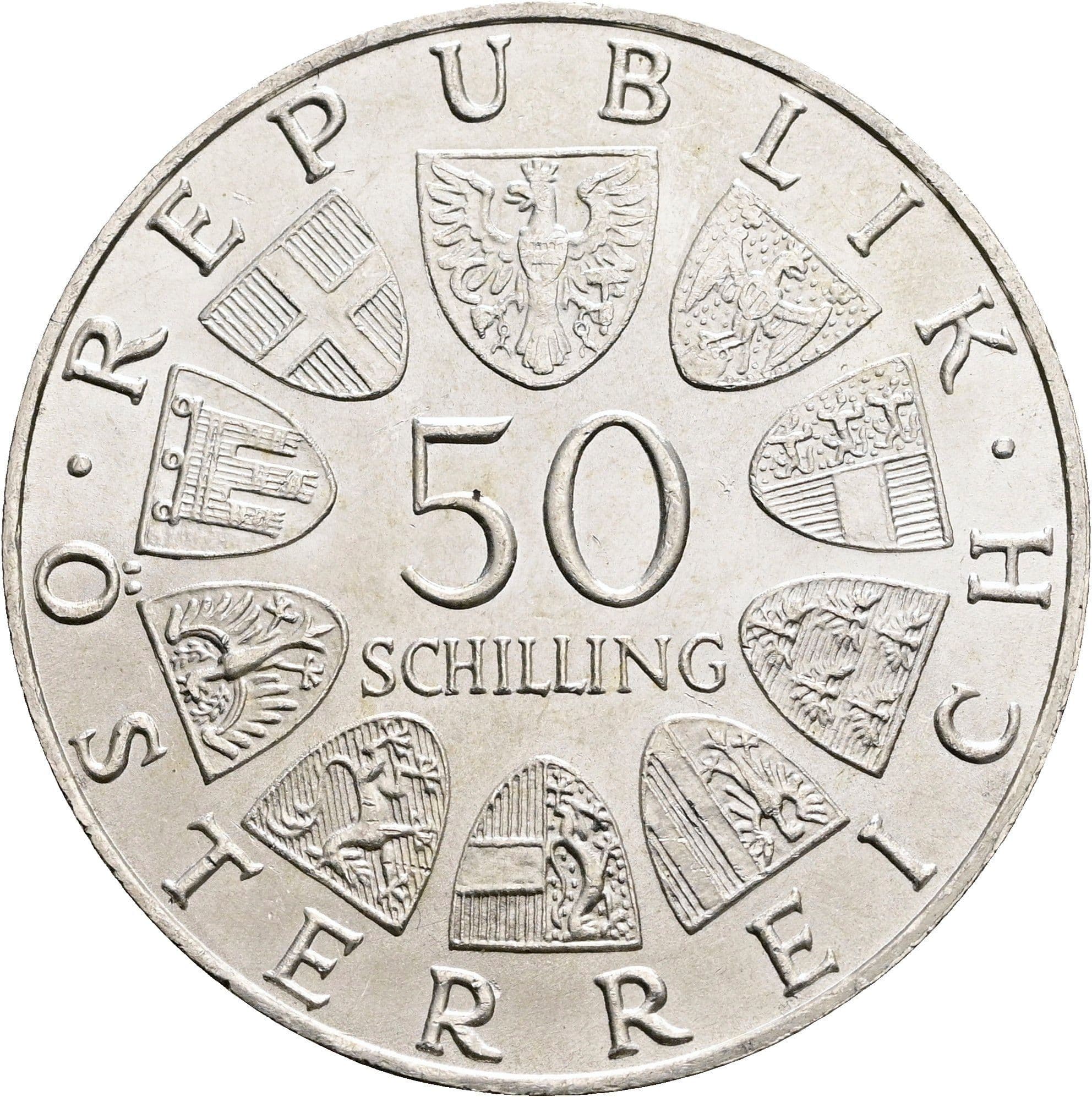 50 Schilling 1970 – Rückseite