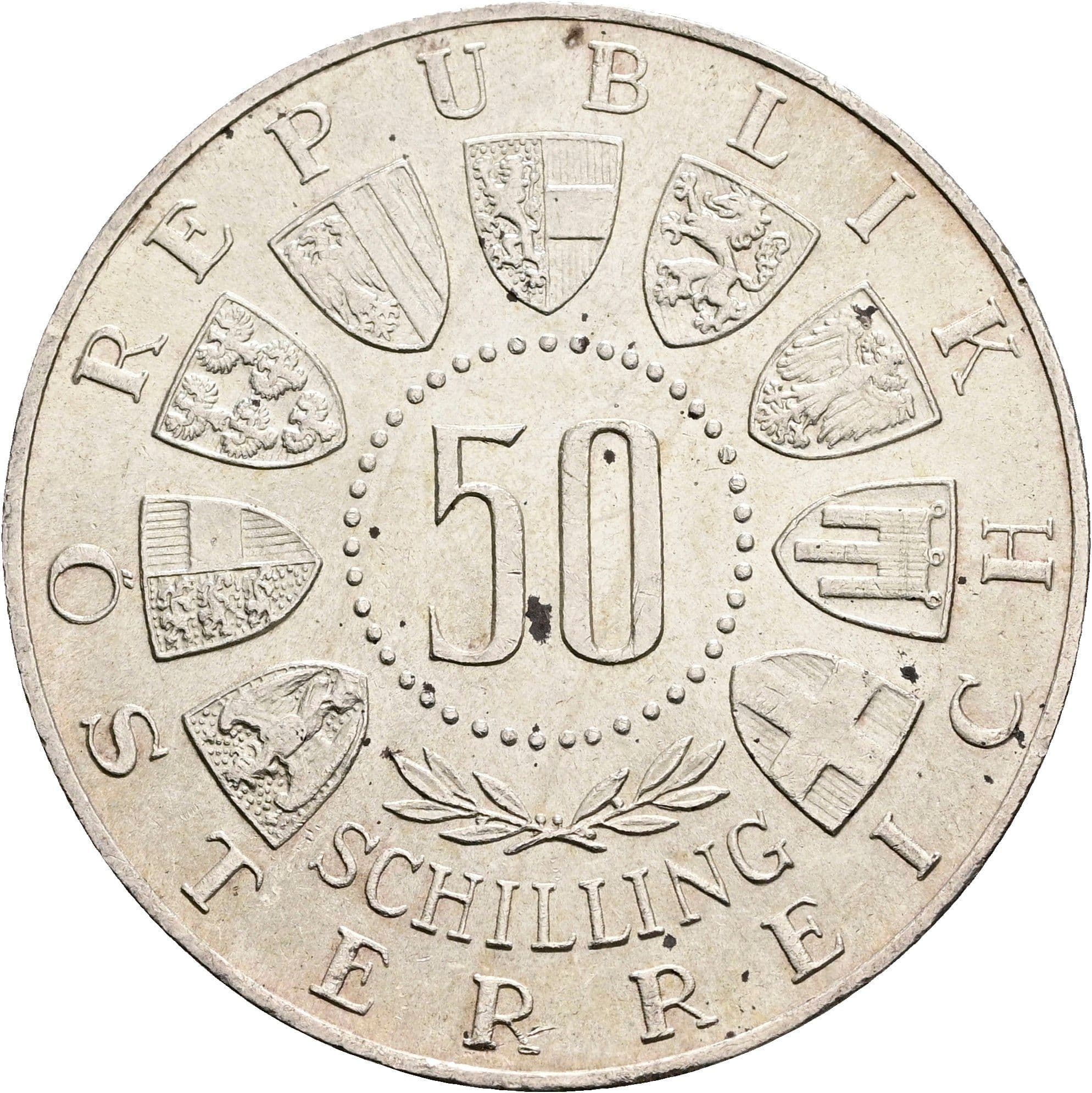 50 Schilling 1964 – Rückseite