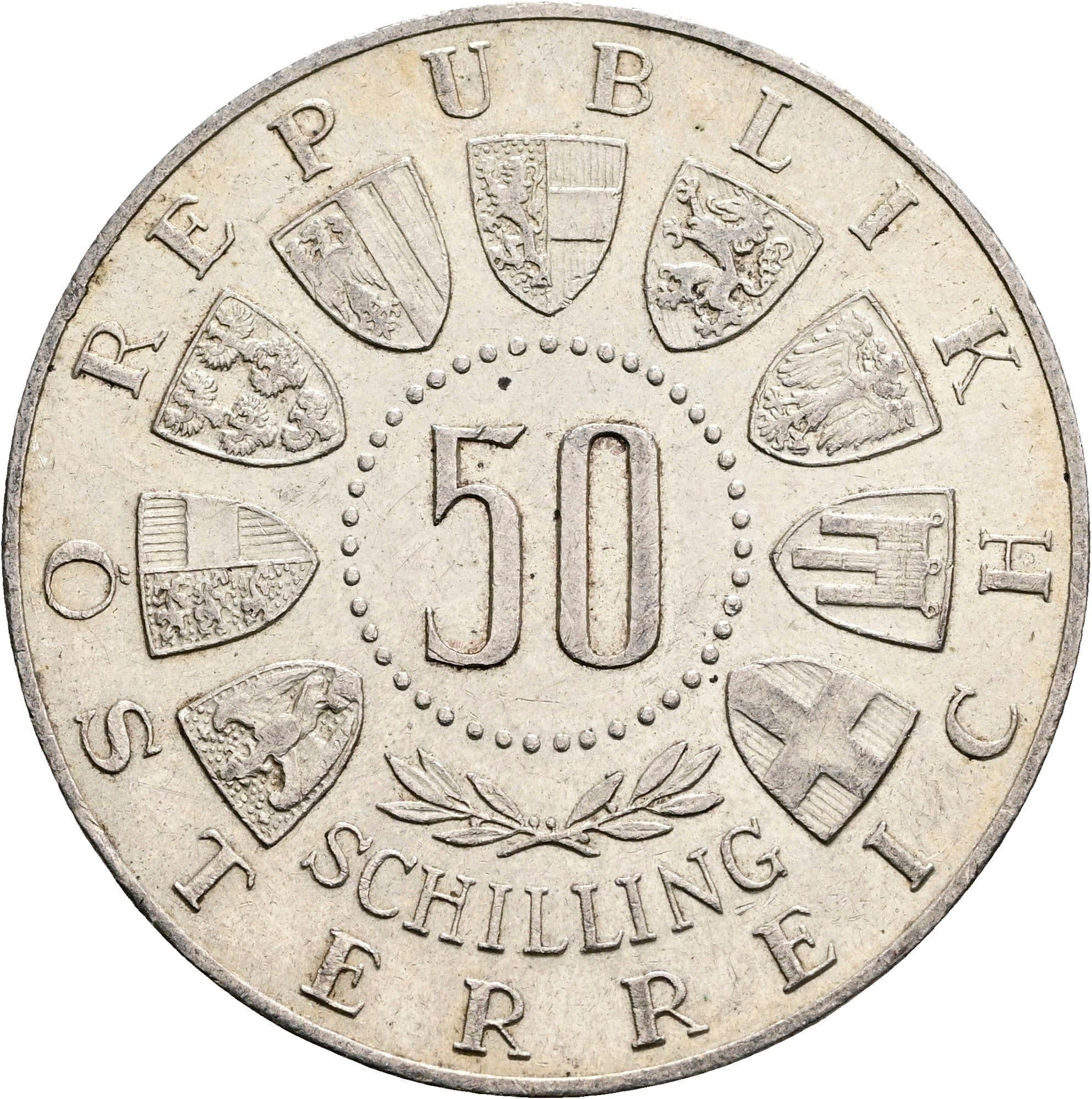 50 Schilling 1964 – Rückseite