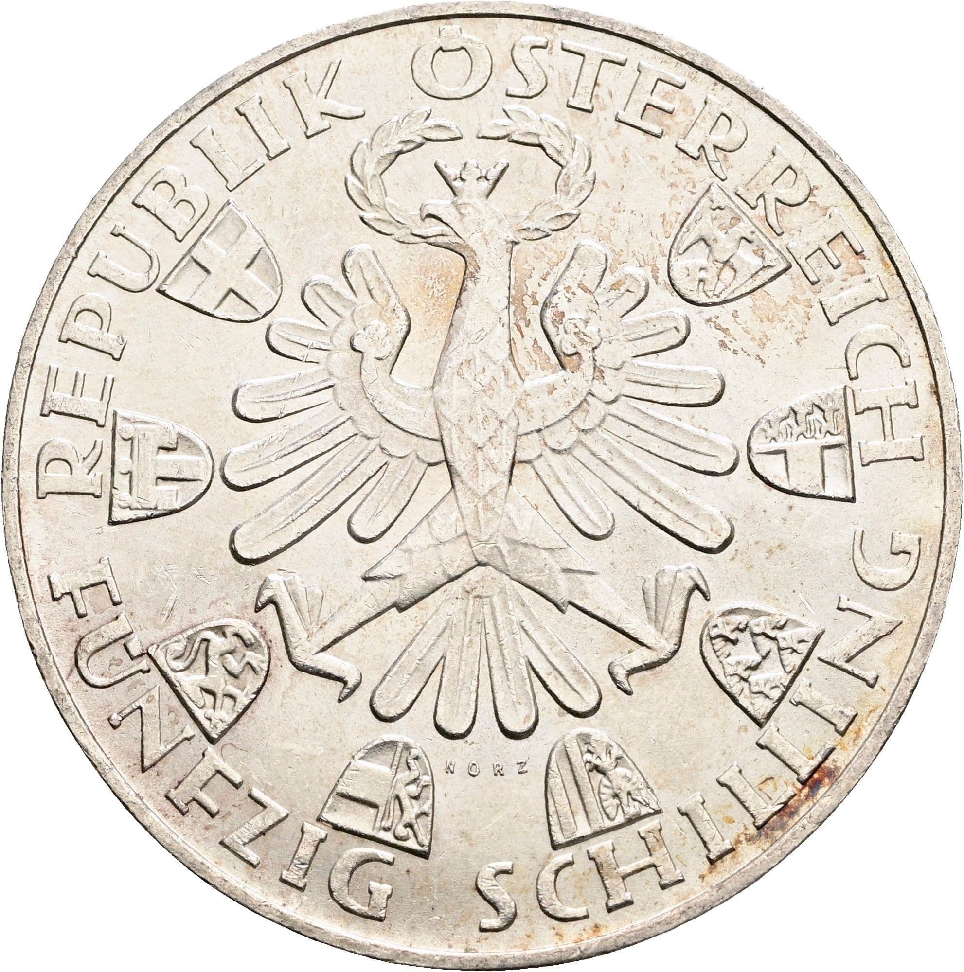 50 Schilling 1959 – Rückseite