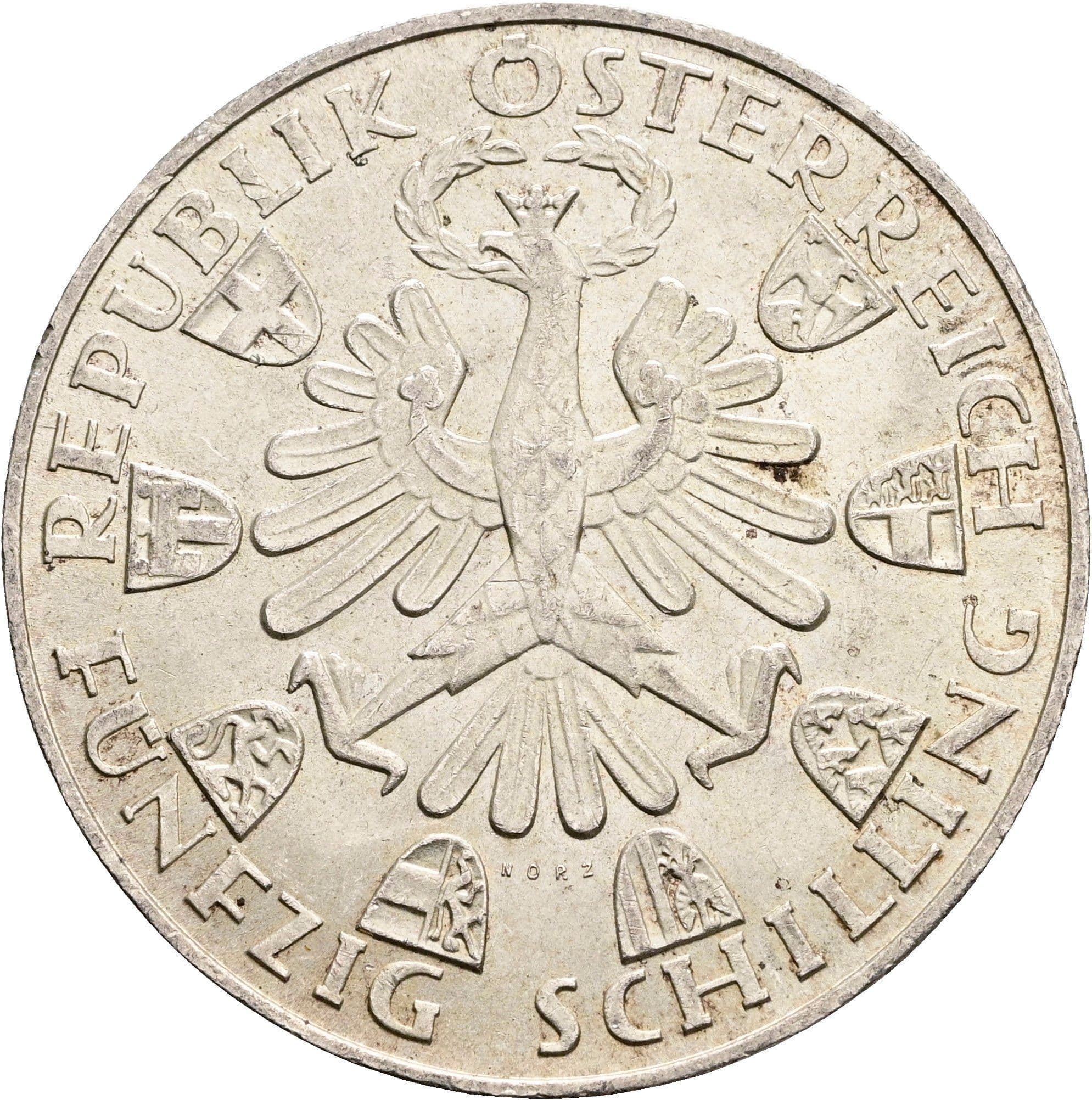 50 Schilling 1959 – Rückseite