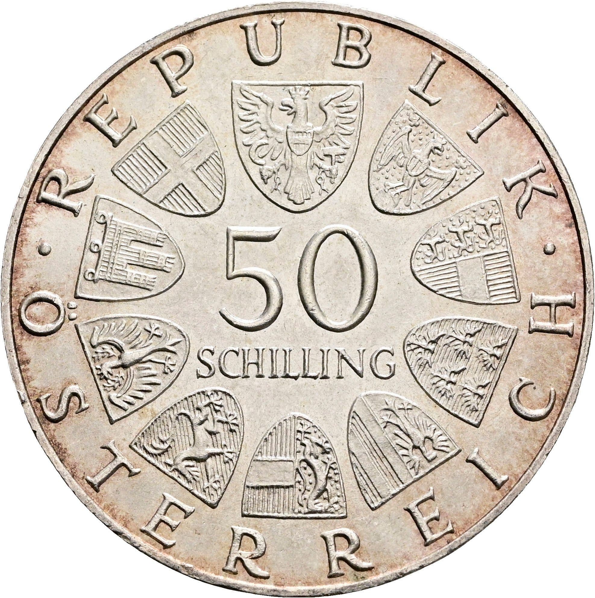 50 Schilling 1970 – Rückseite
