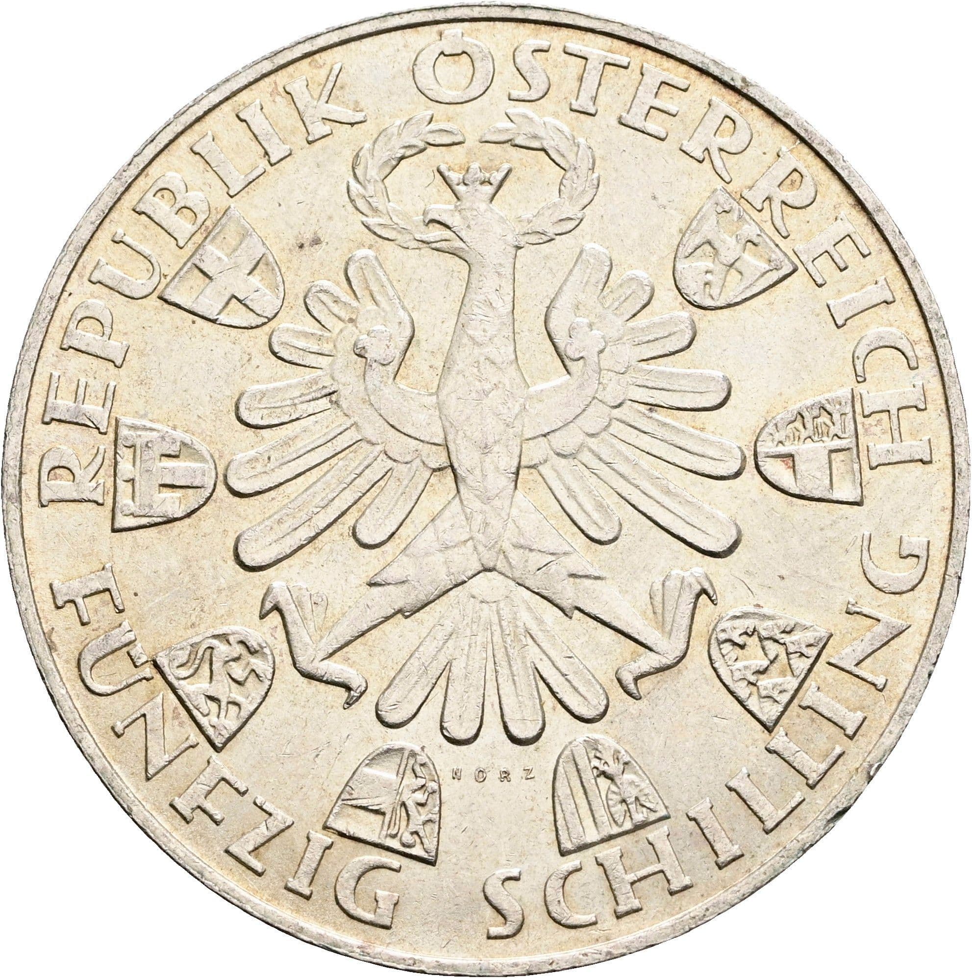 50 Schilling 1959 – Rückseite