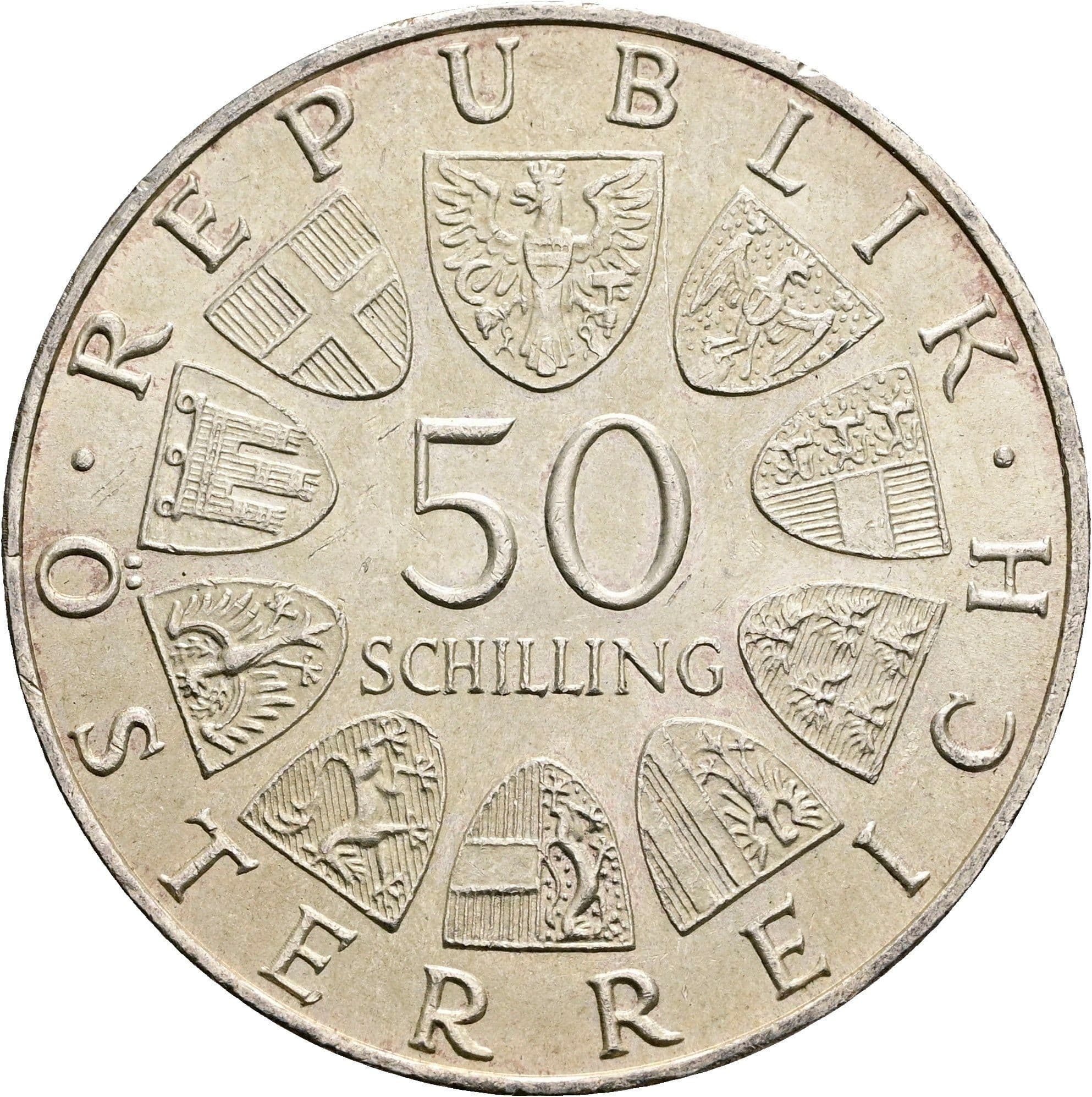 50 Schilling 1970 – Rückseite