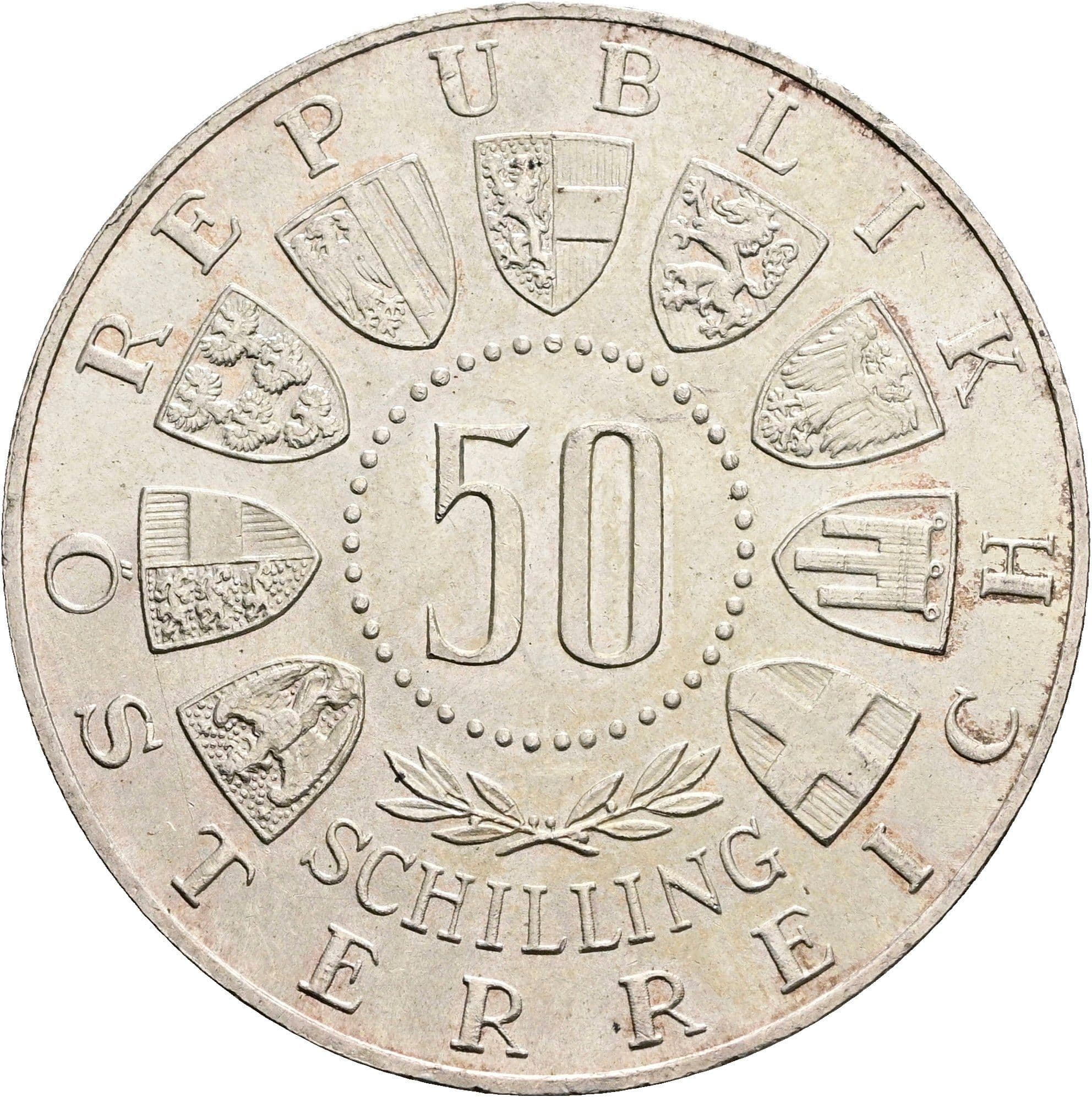 50 Schilling 1964 – Rückseite
