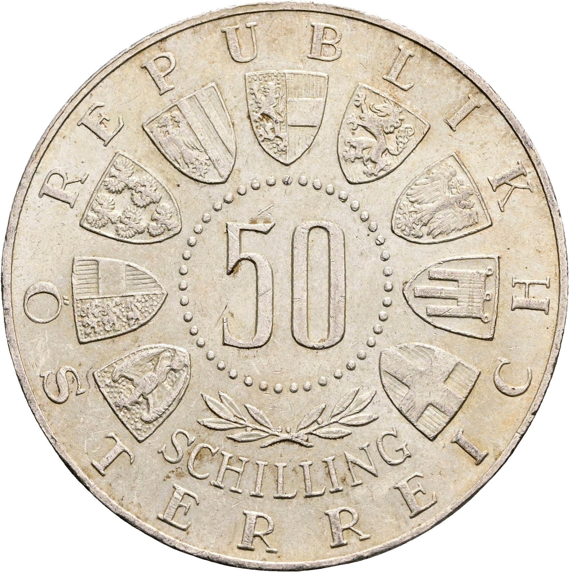 50 Schilling 1964 – Rückseite