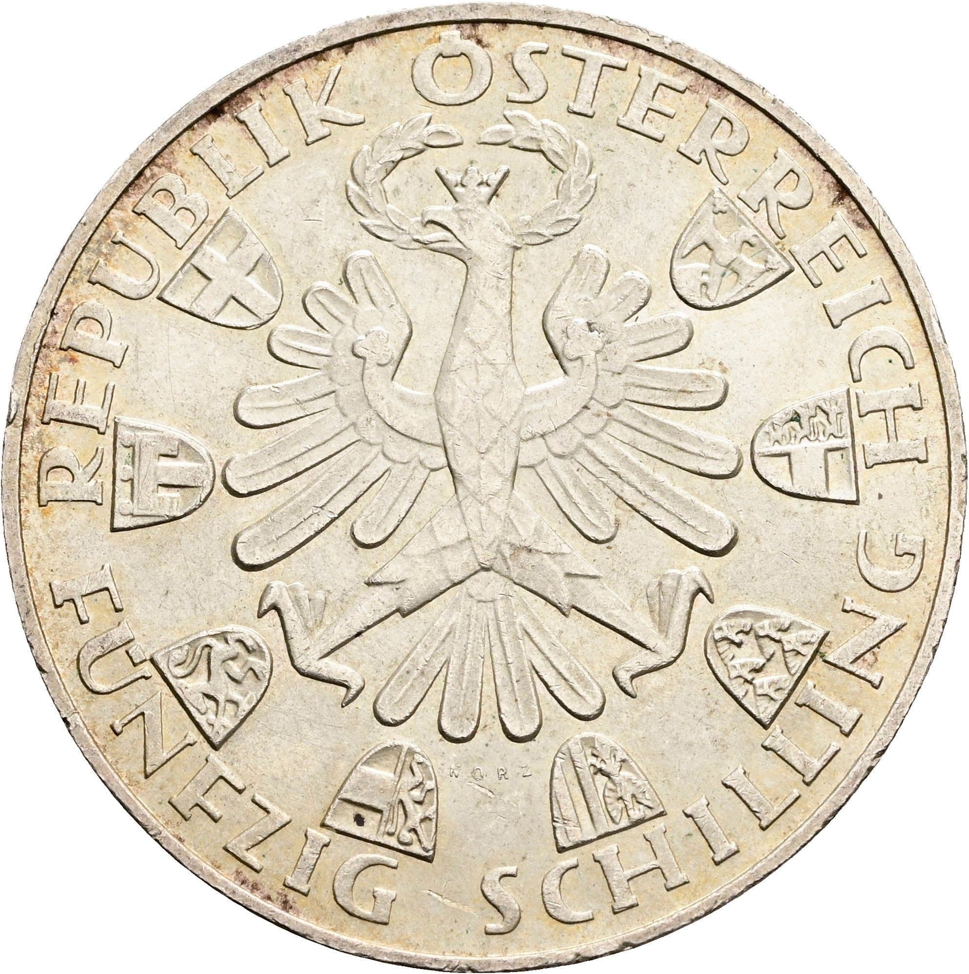 50 Schilling 1959 – Rückseite