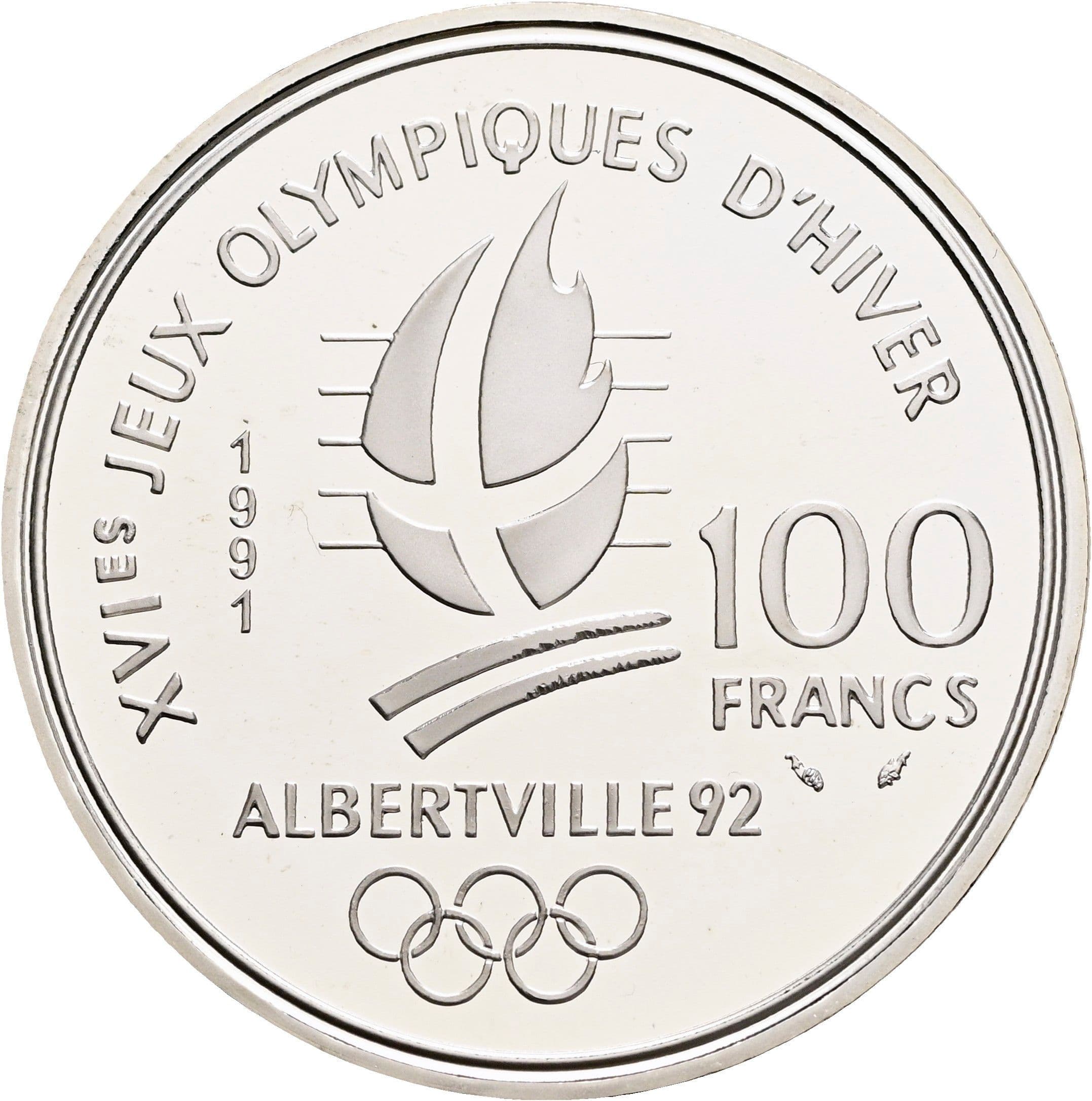 100 Francs 1991 – Rückseite