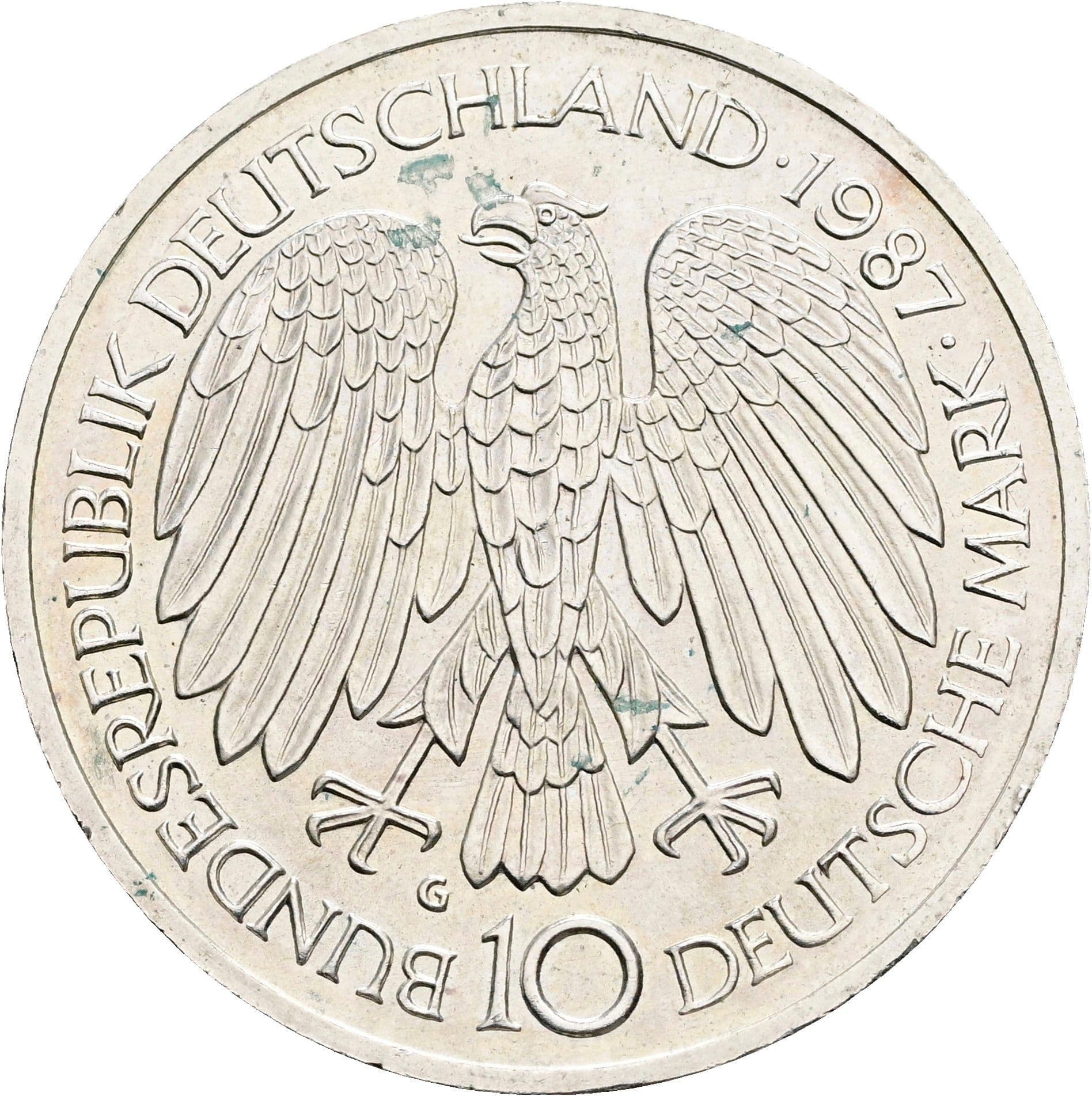 10 Deutsche Mark 1987 G – Rückseite