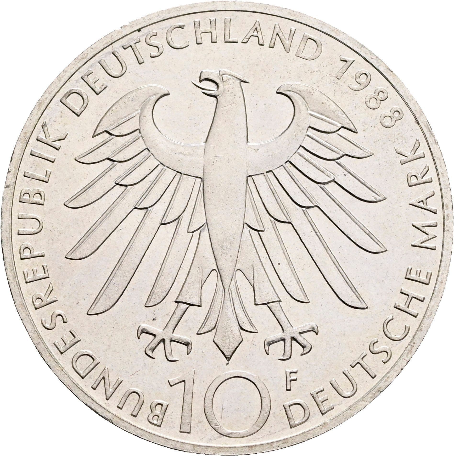 10 Deutsche Mark 1988 F – Rückseite