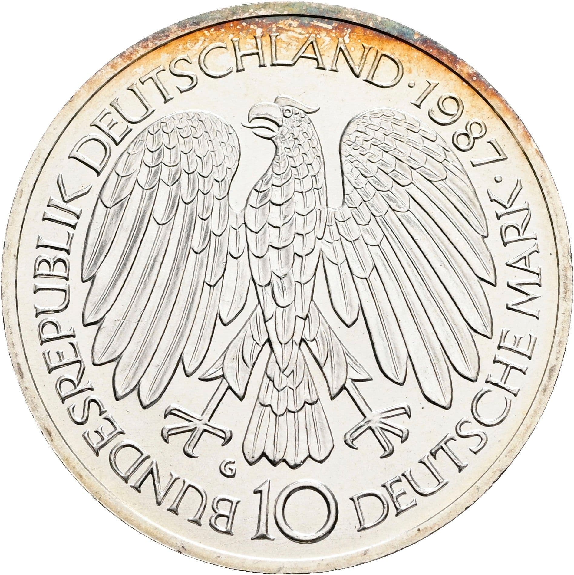 10 Deutsche Mark 1987 G – Rückseite