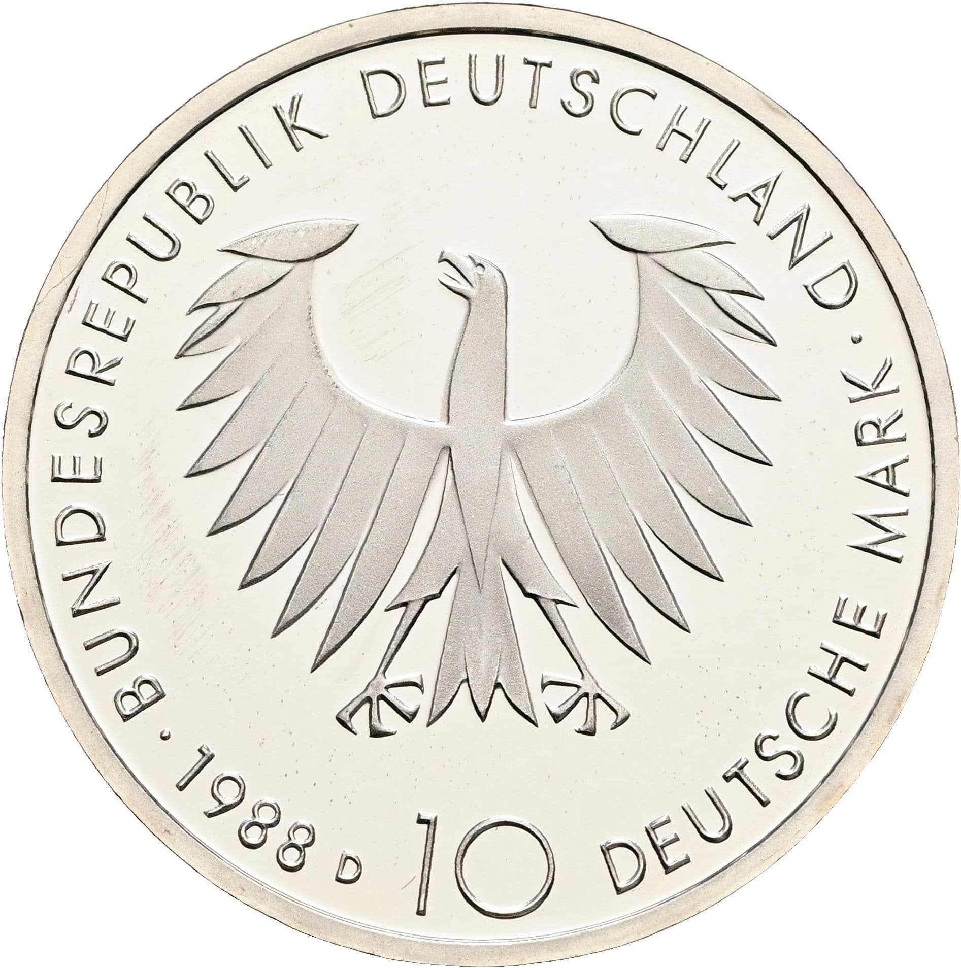 10 Deutsche Mark 1988 D – Rückseite