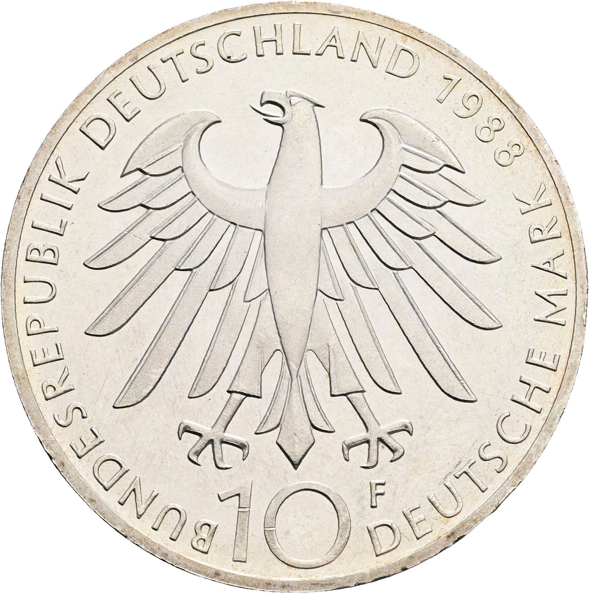 10 Deutsche Mark 1988 F – Rückseite