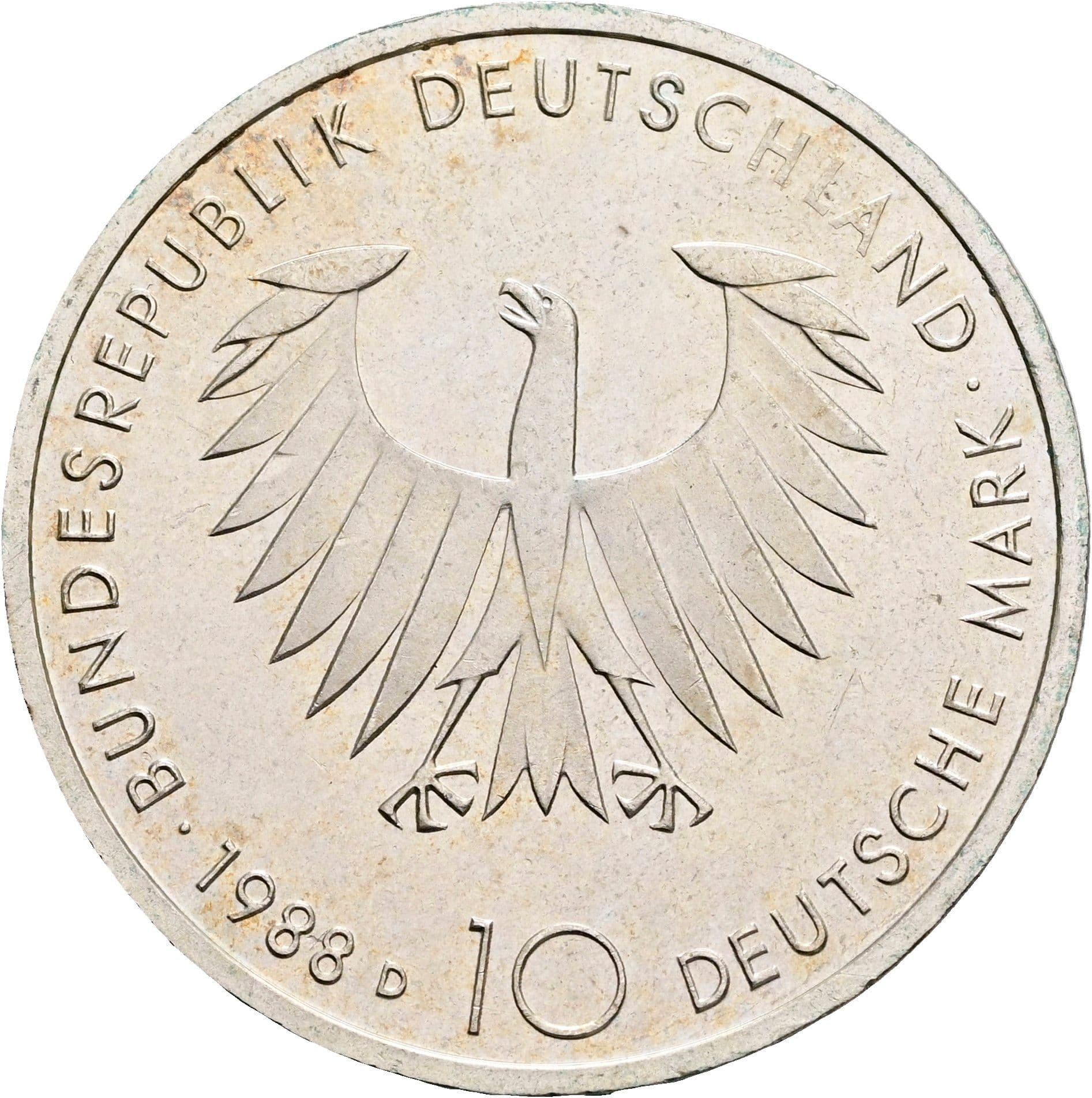 10 Deutsche Mark 1988 D – Rückseite