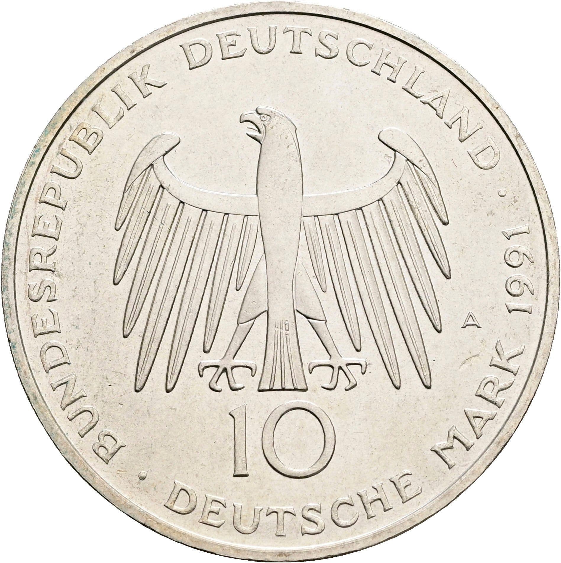 10 Deutsche Mark 1991 A – Rückseite