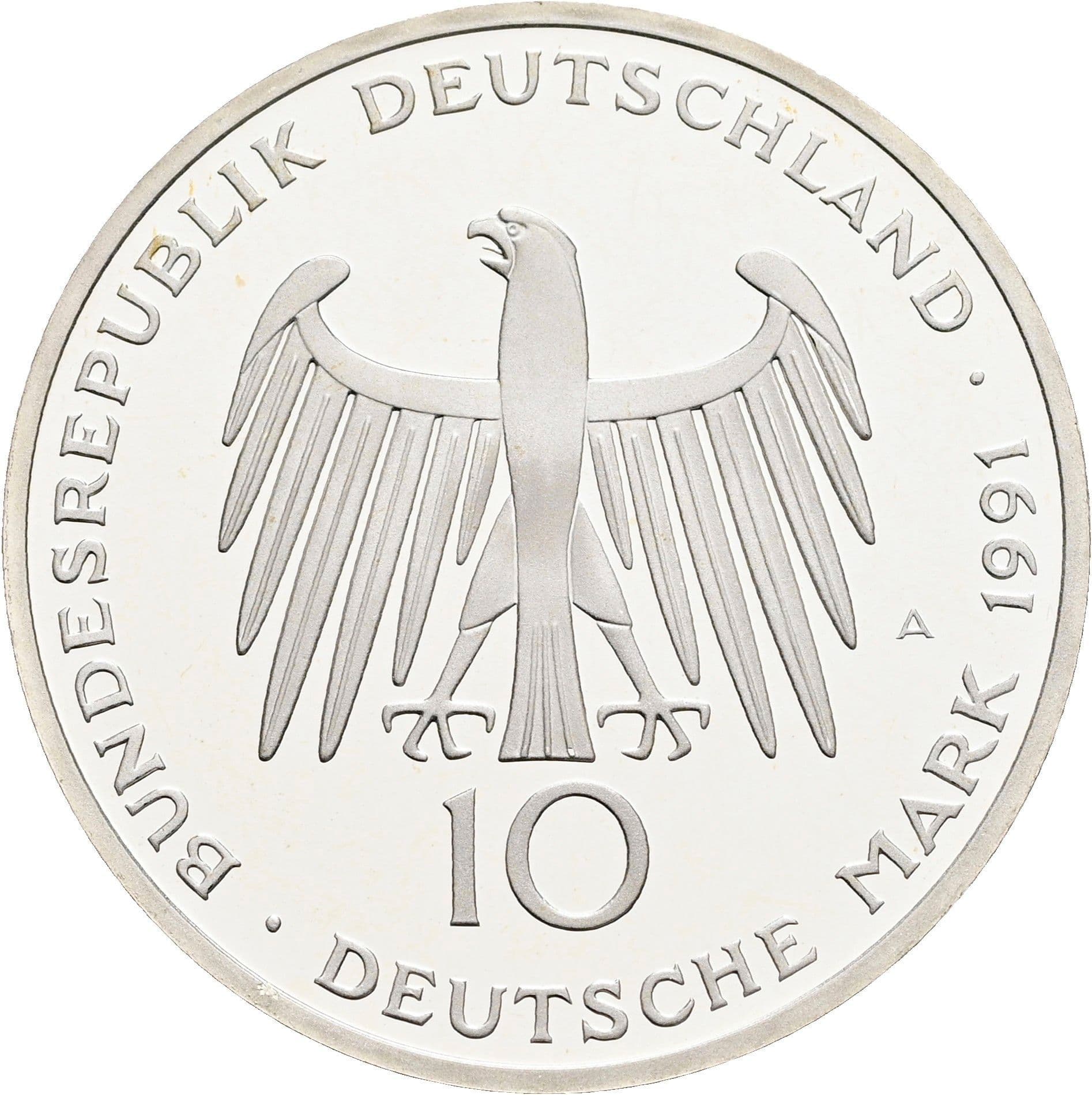 10 Deutsche Mark 1991 A – Rückseite