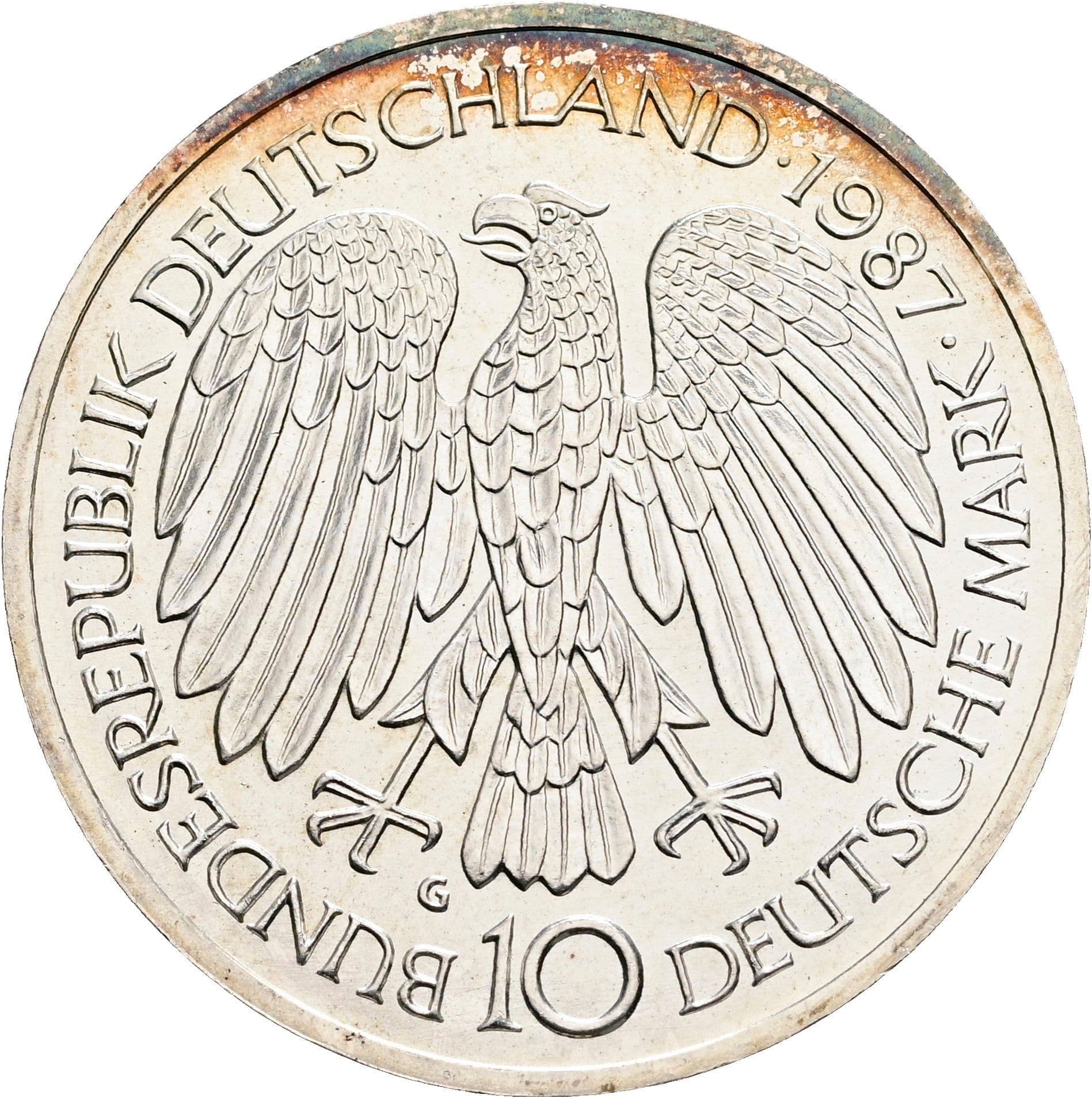 10 Deutsche Mark 1987 G – Rückseite