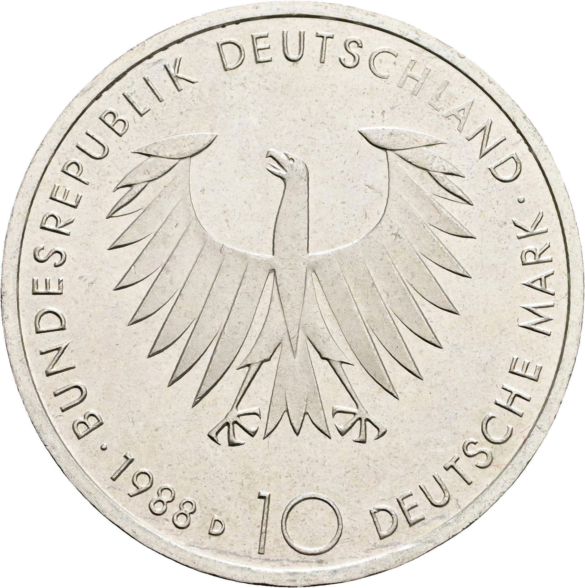 10 Deutsche Mark 1988 D – Rückseite