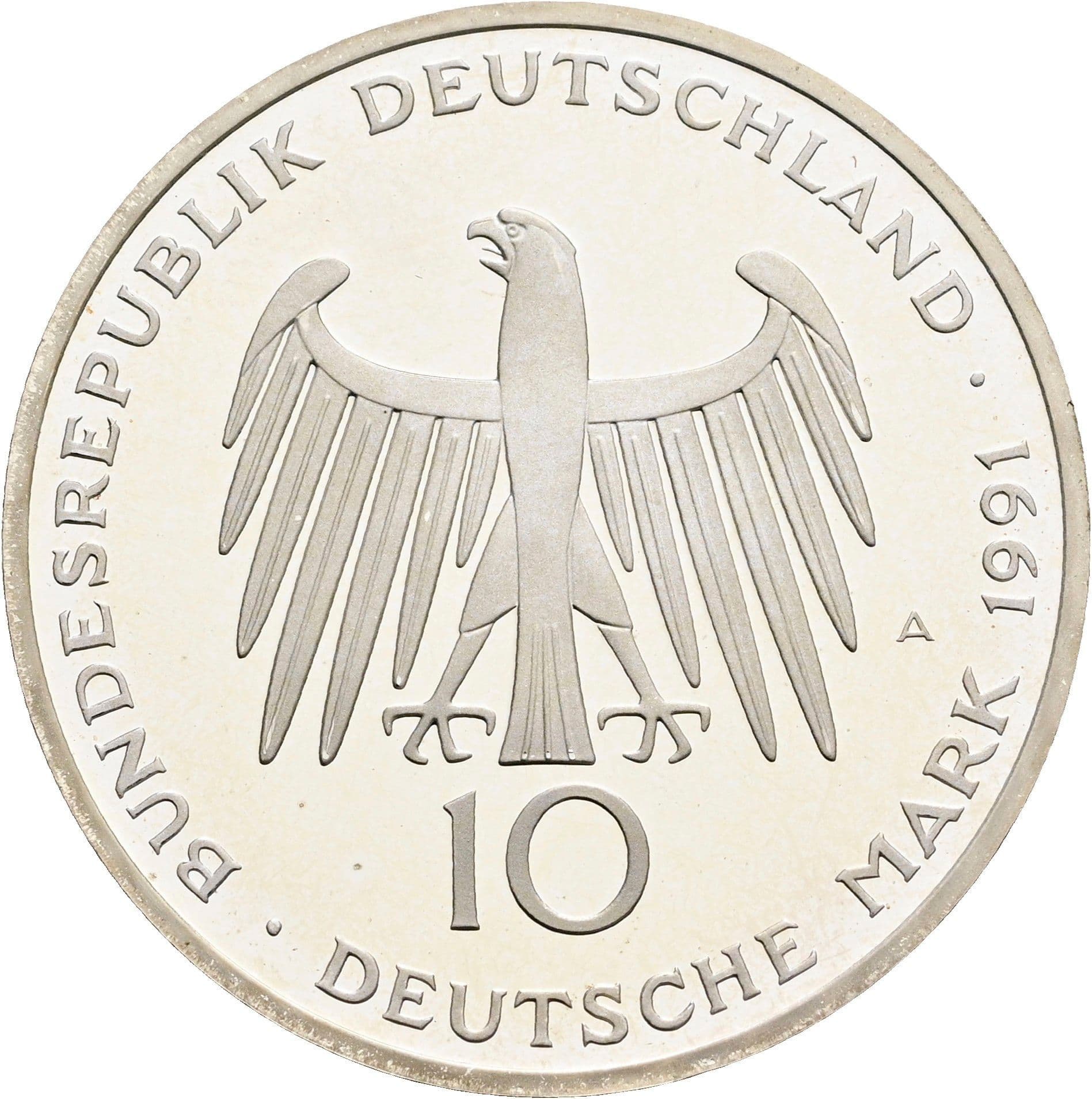 10 Deutsche Mark 1991 A – Rückseite