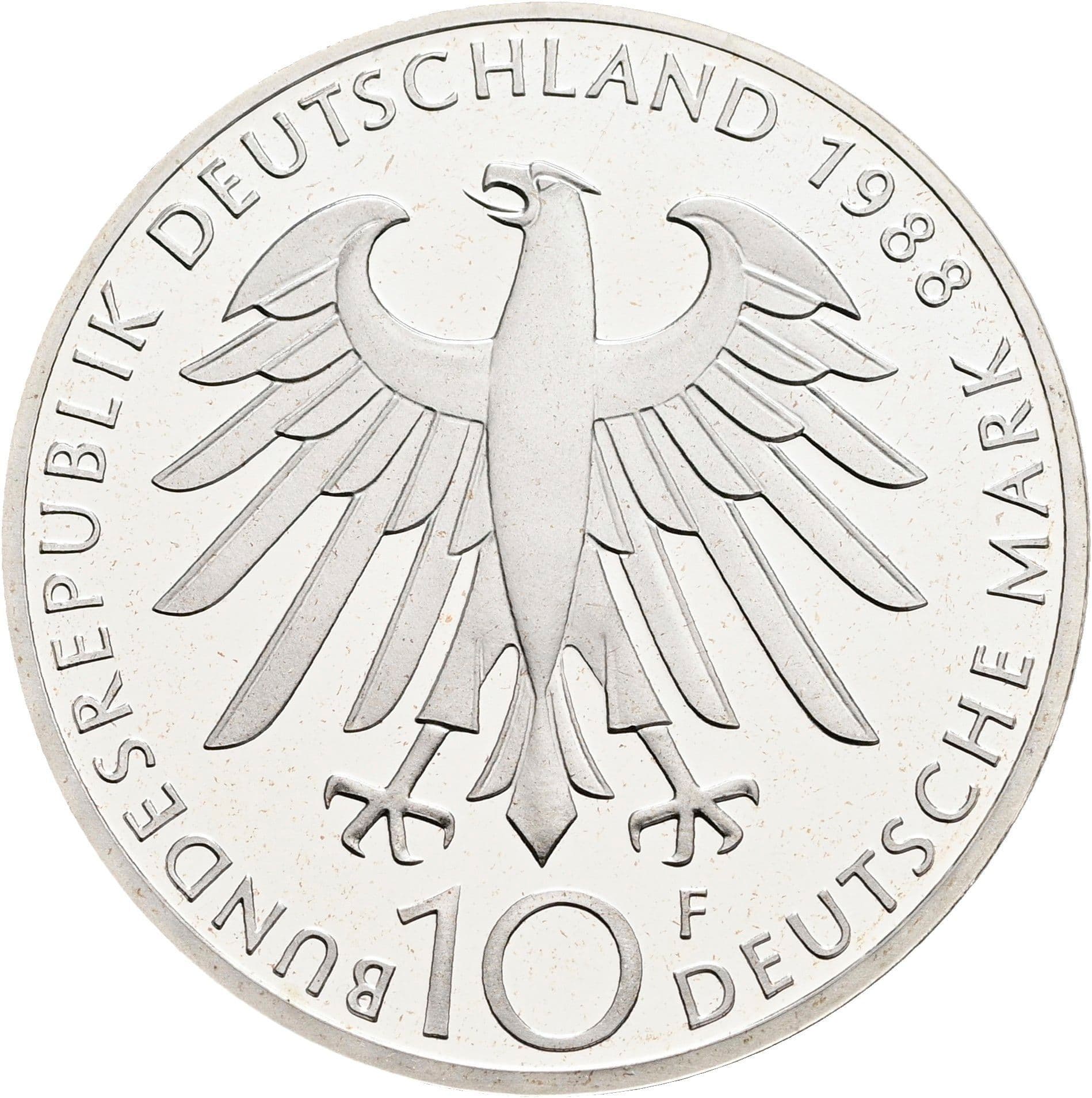 10 Deutsche Mark 1988 F – Rückseite