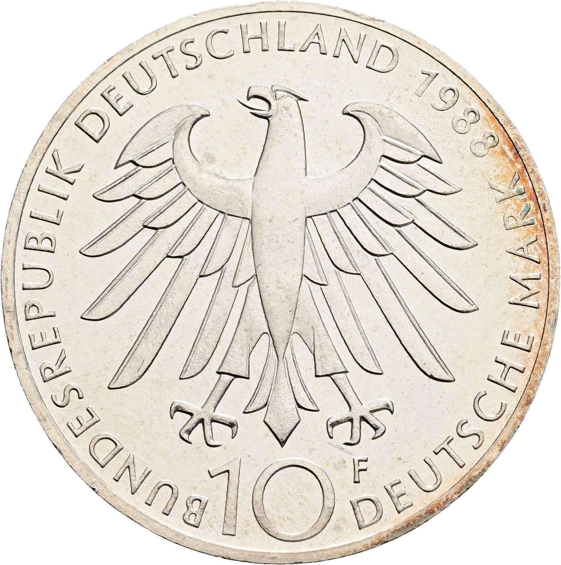 10 Deutsche Mark 1988 F – Rückseite