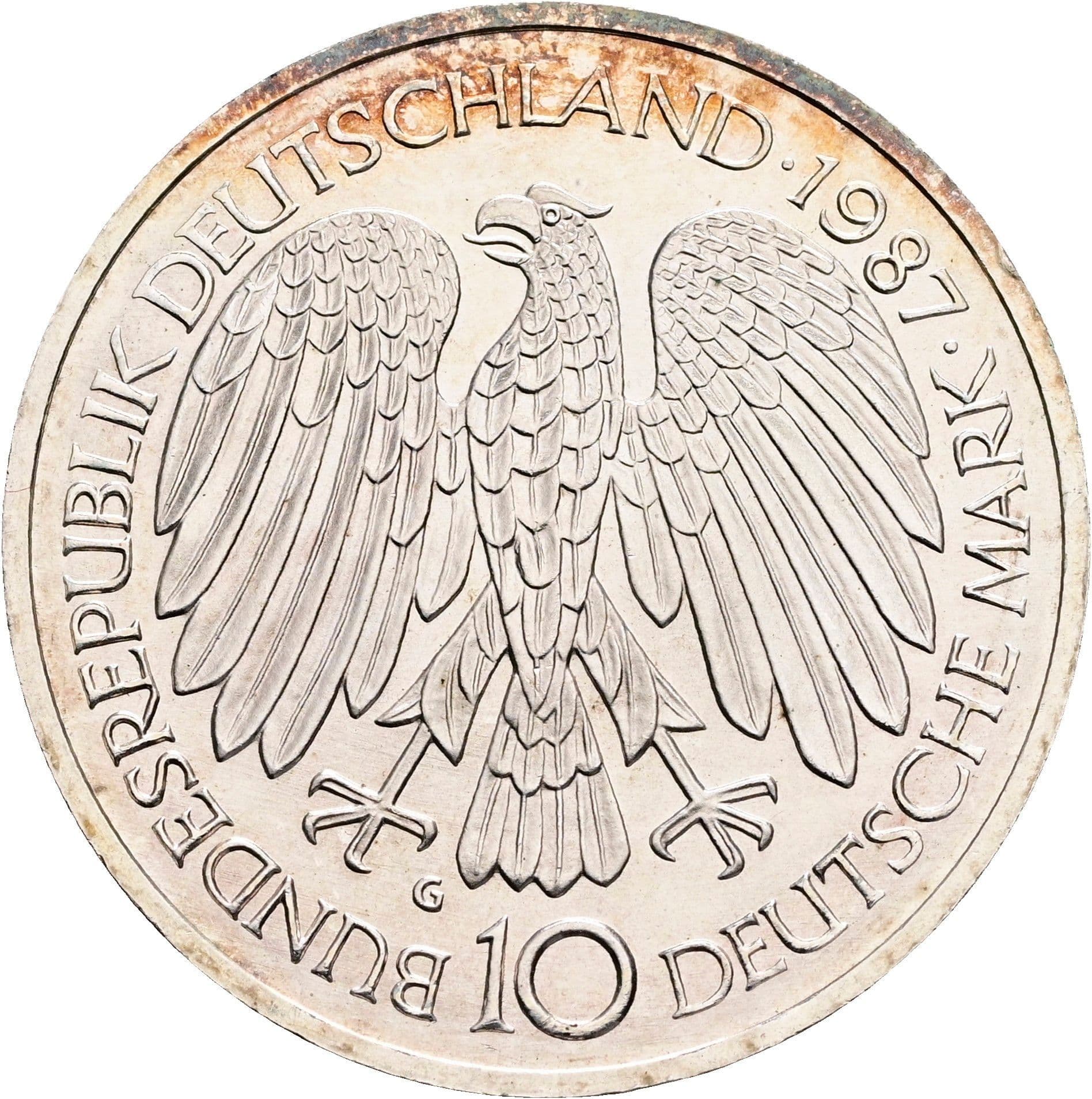 10 Deutsche Mark 1987 G – Rückseite