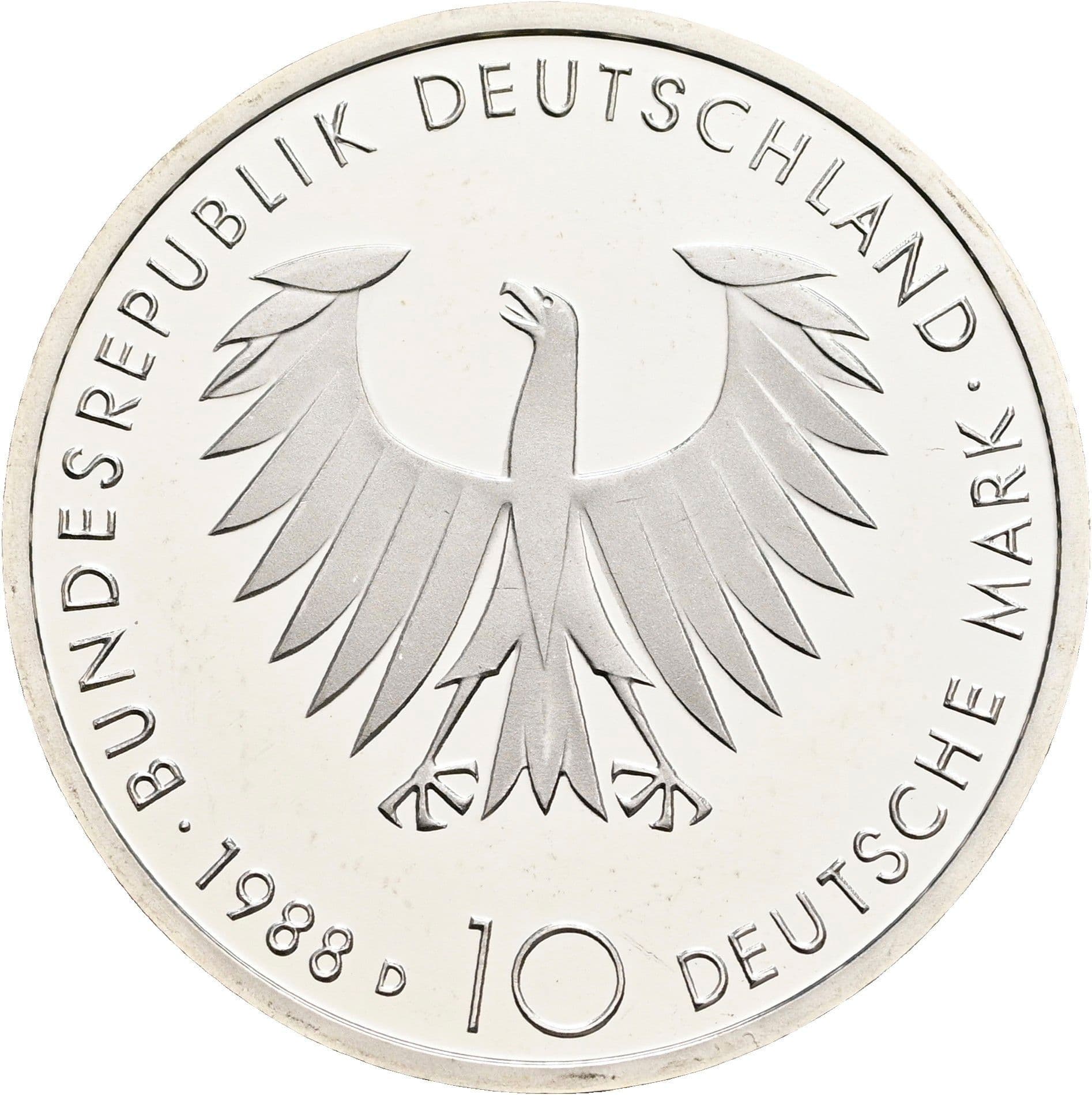10 Deutsche Mark 1988 D – Rückseite