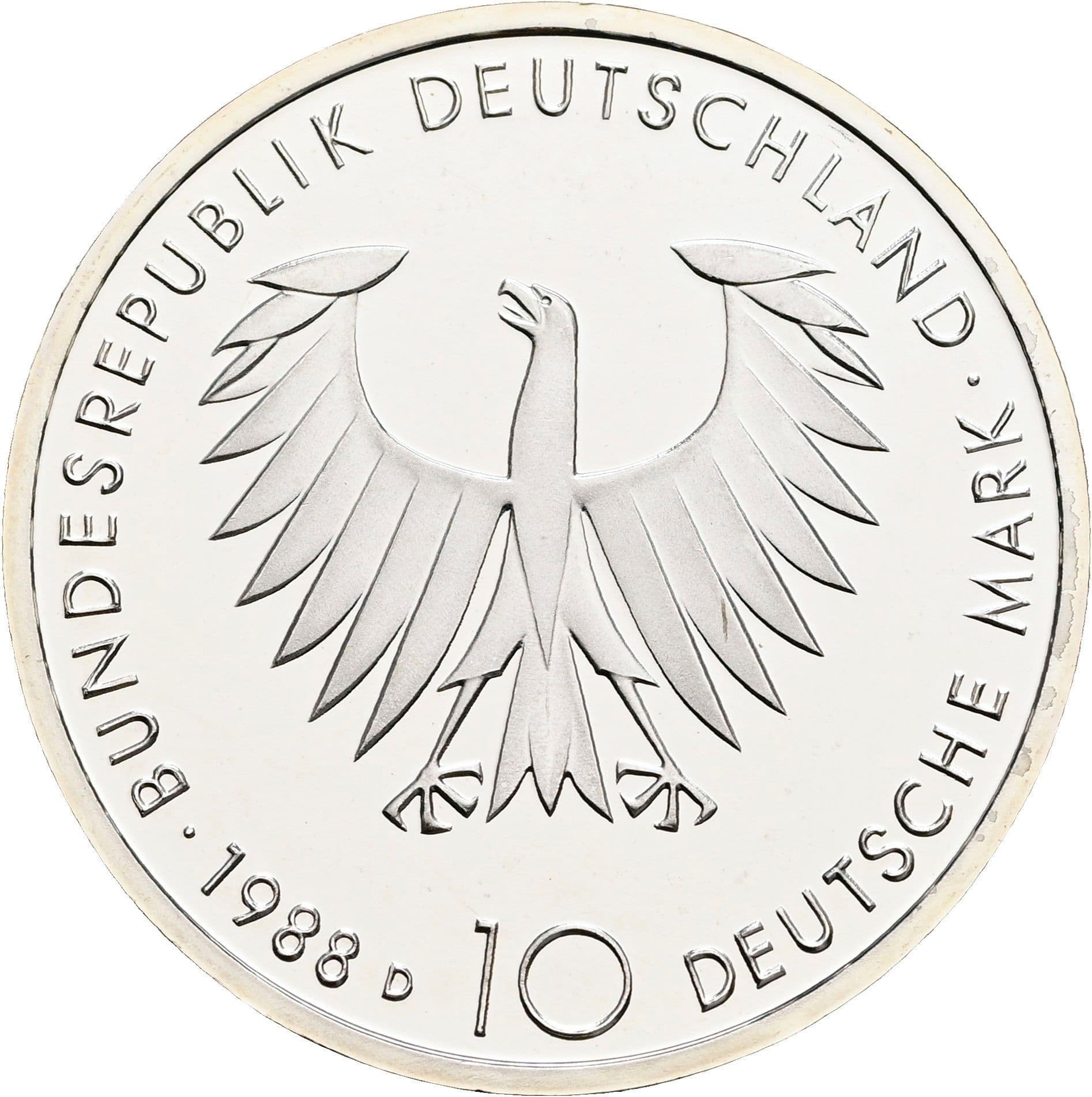 10 Deutsche Mark 1988 D – Rückseite