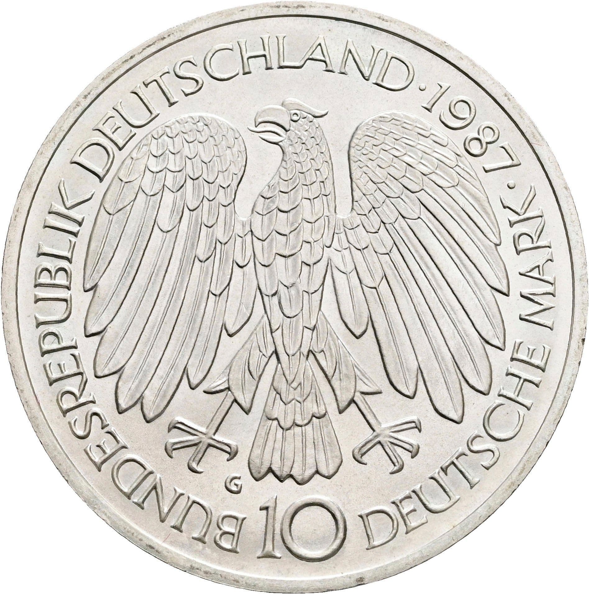 10 Deutsche Mark 1987 G – Rückseite