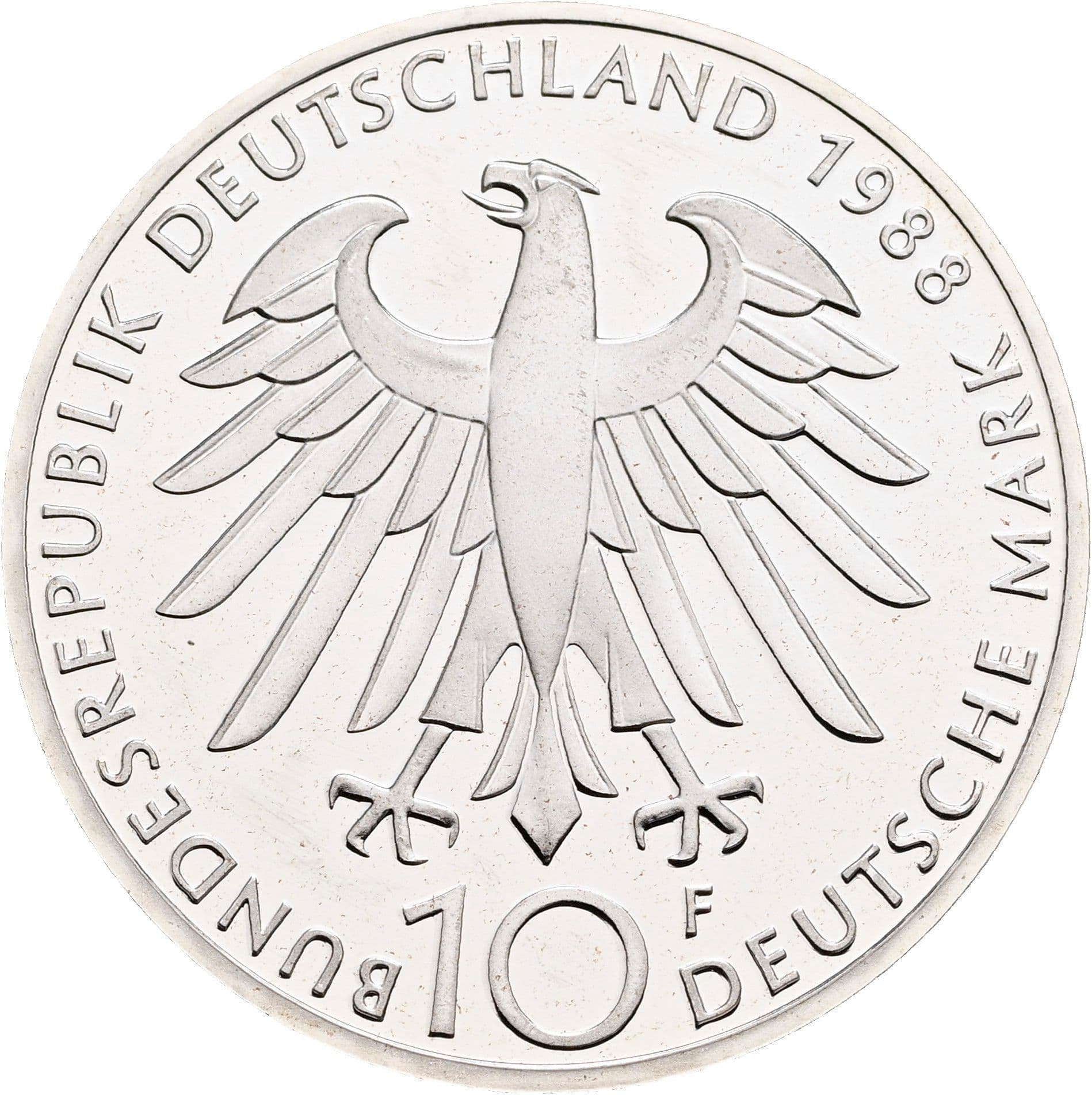 10 Deutsche Mark 1988 F – Rückseite
