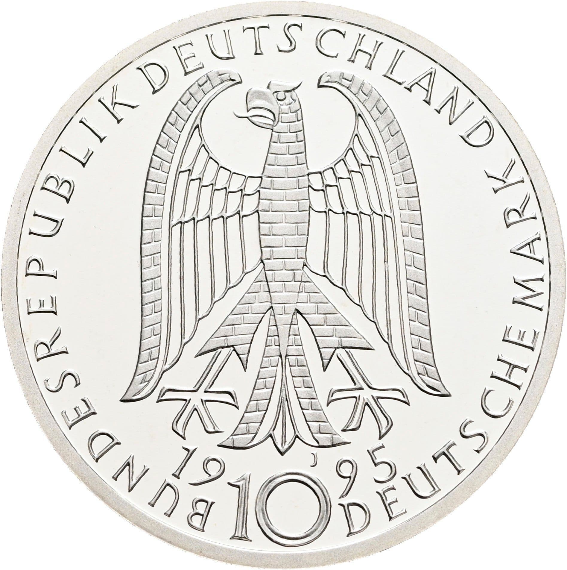 10 Deutsche Mark 1995 J – Rückseite