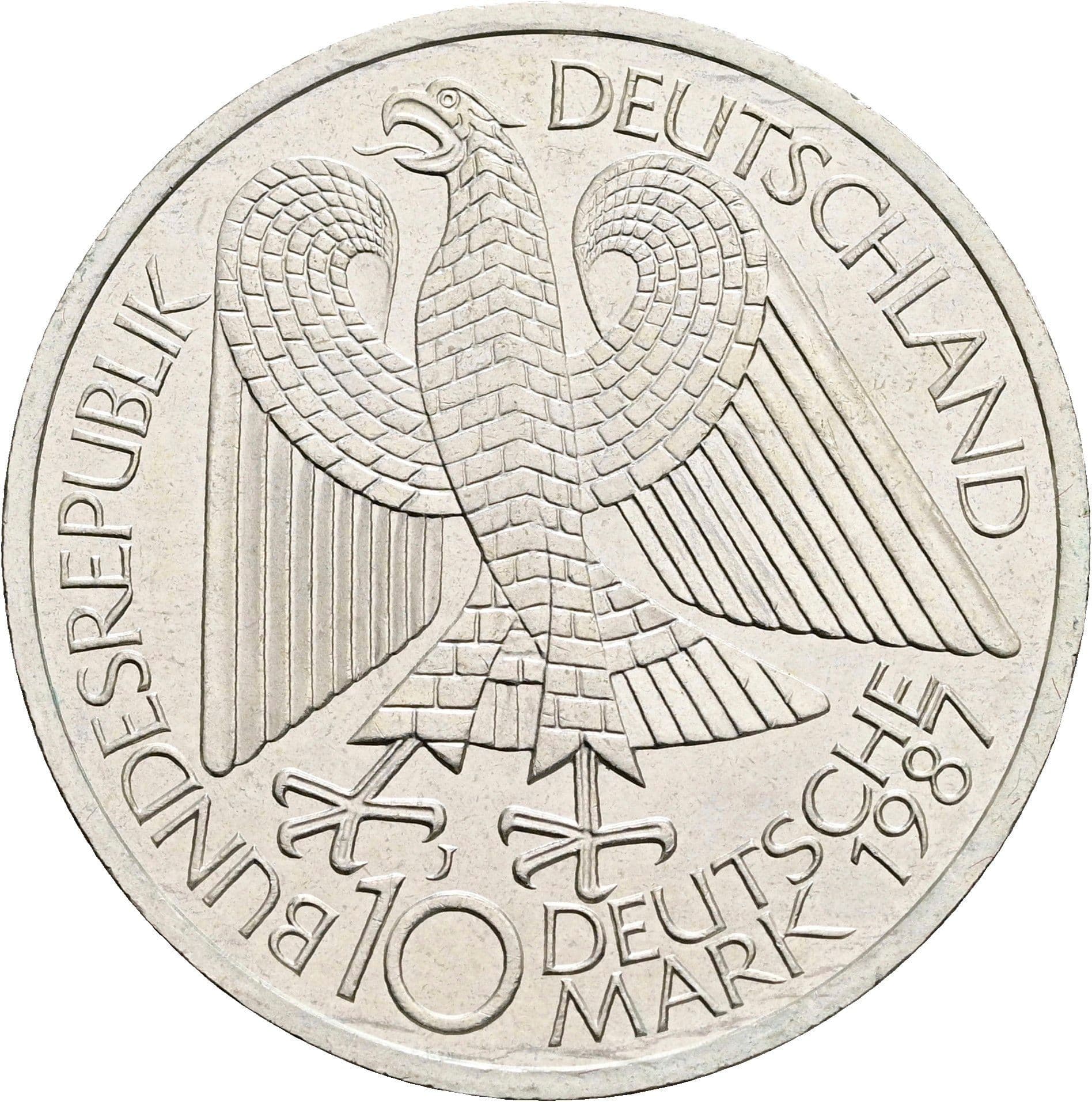 10 Deutsche Mark 1987 J – Rückseite