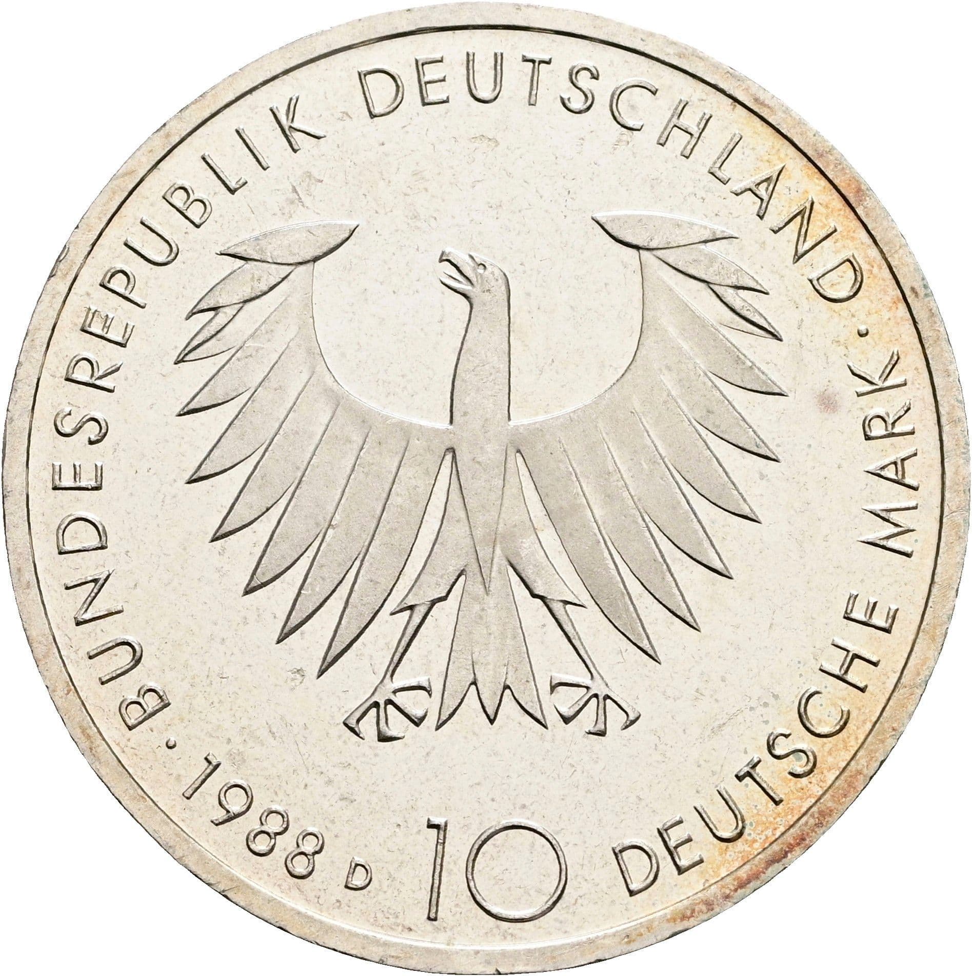 10 Deutsche Mark 1988 D – Rückseite