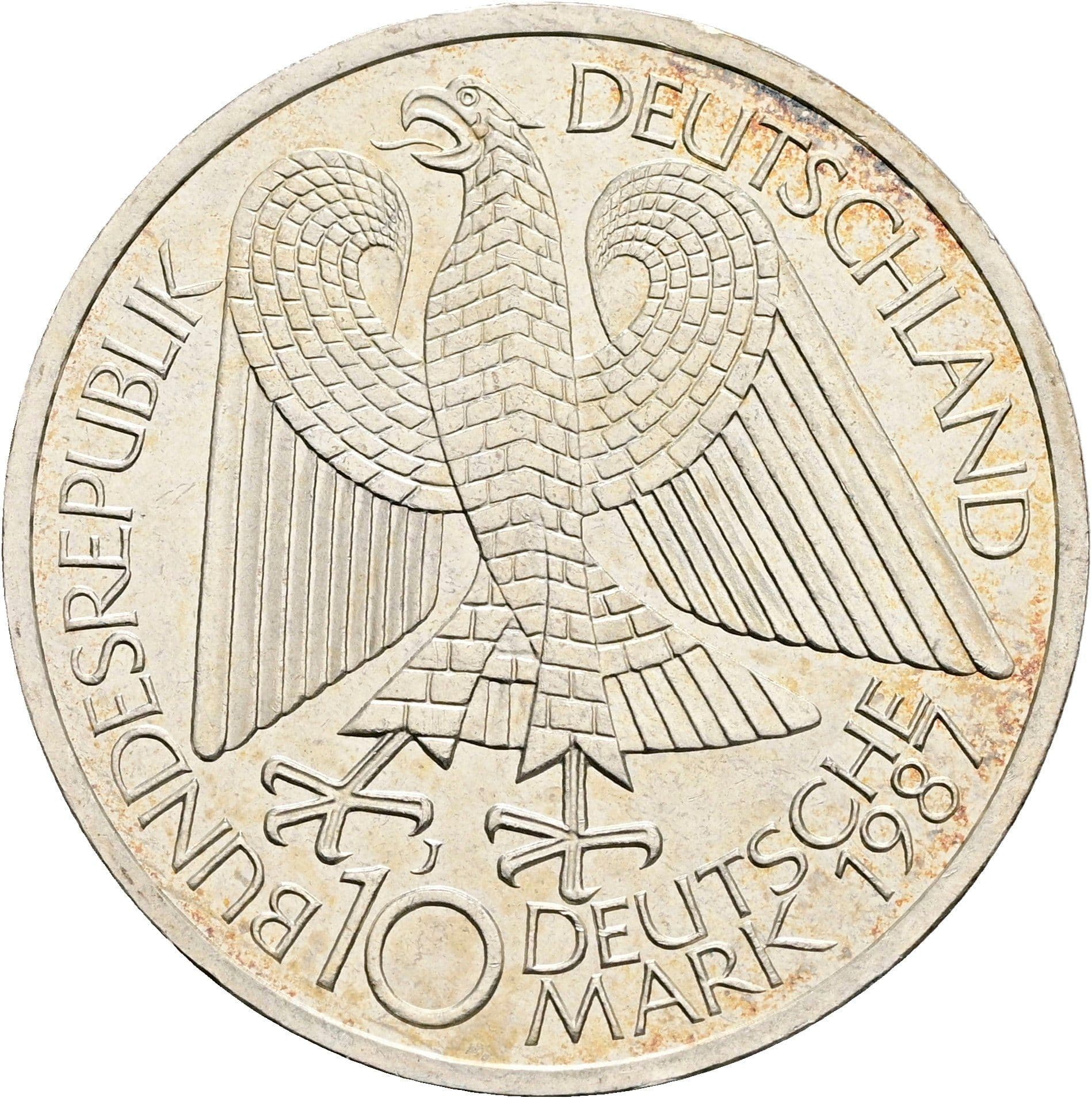 10 Deutsche Mark 1987 J – Rückseite