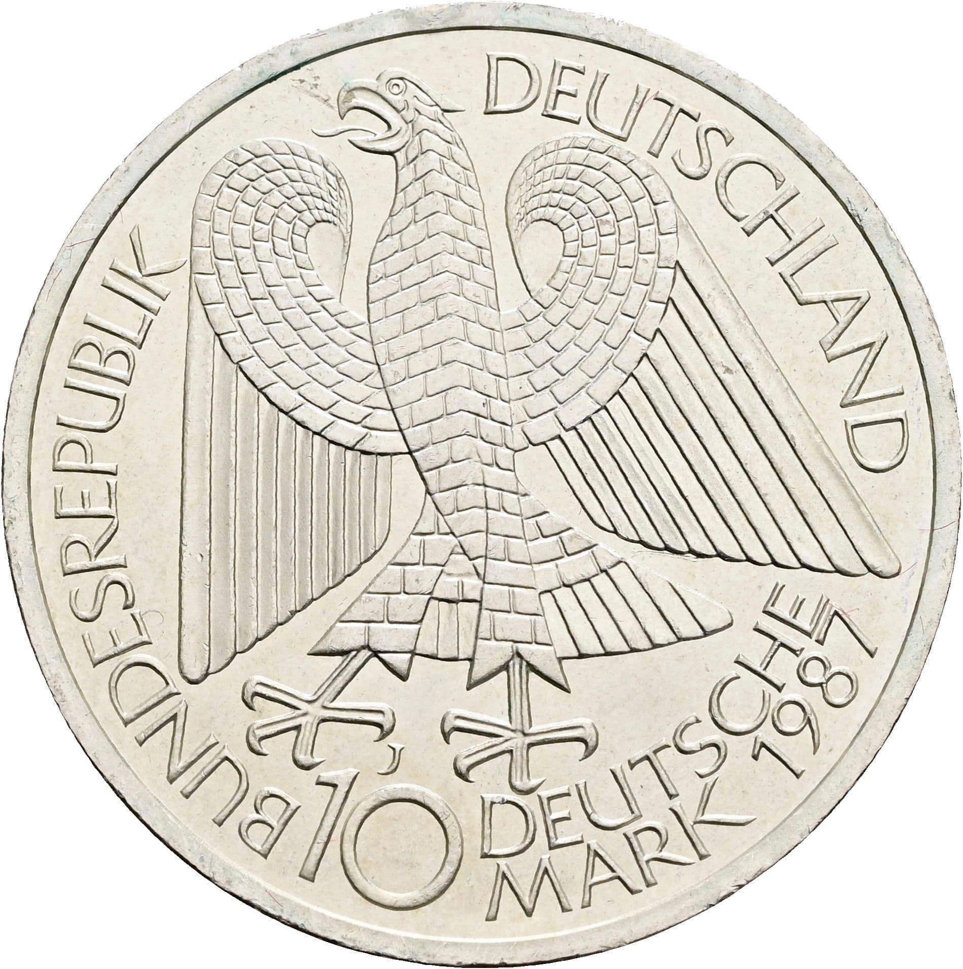 10 Deutsche Mark 1987 J – Rückseite