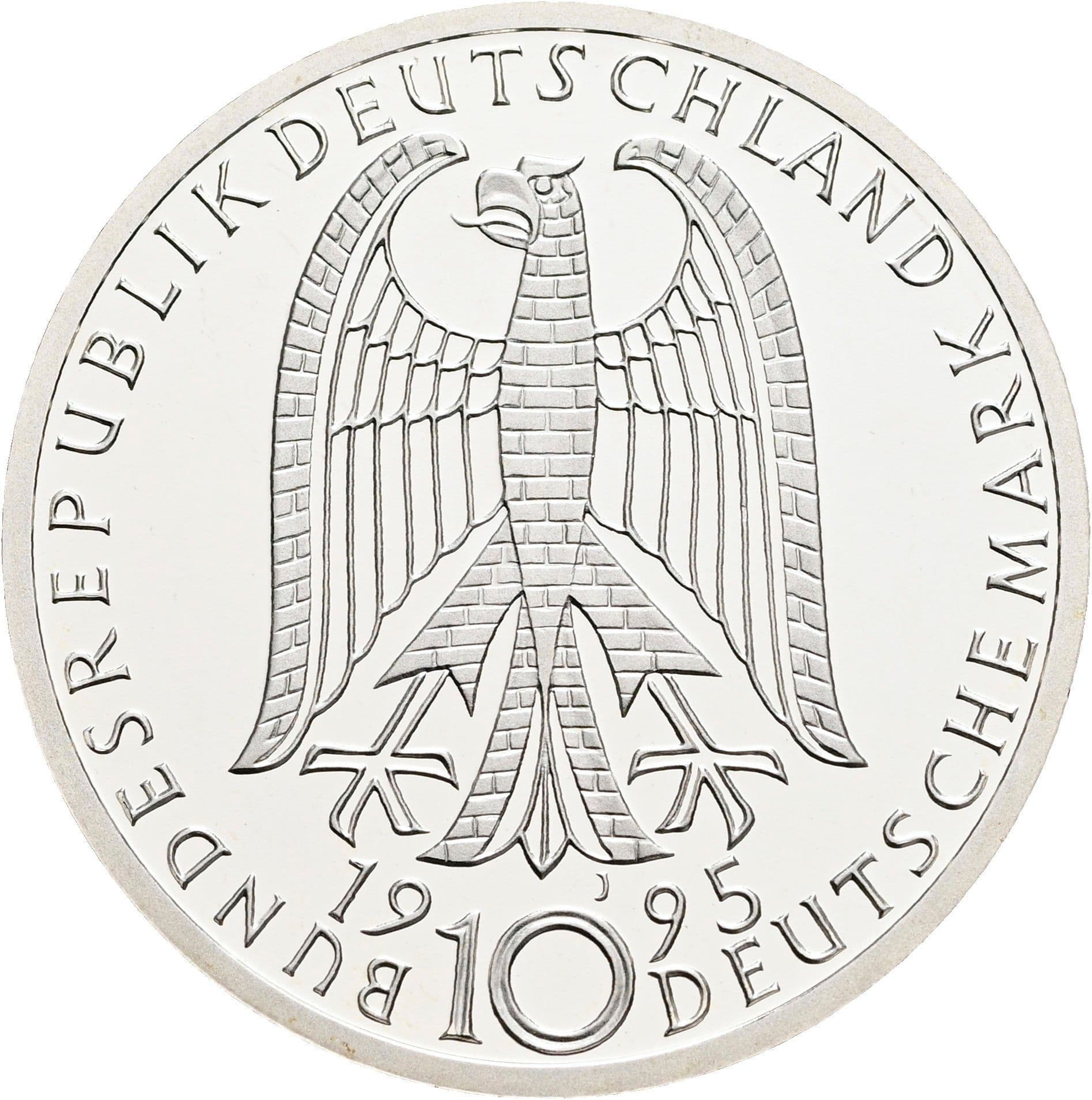10 Deutsche Mark 1995 J – Rückseite